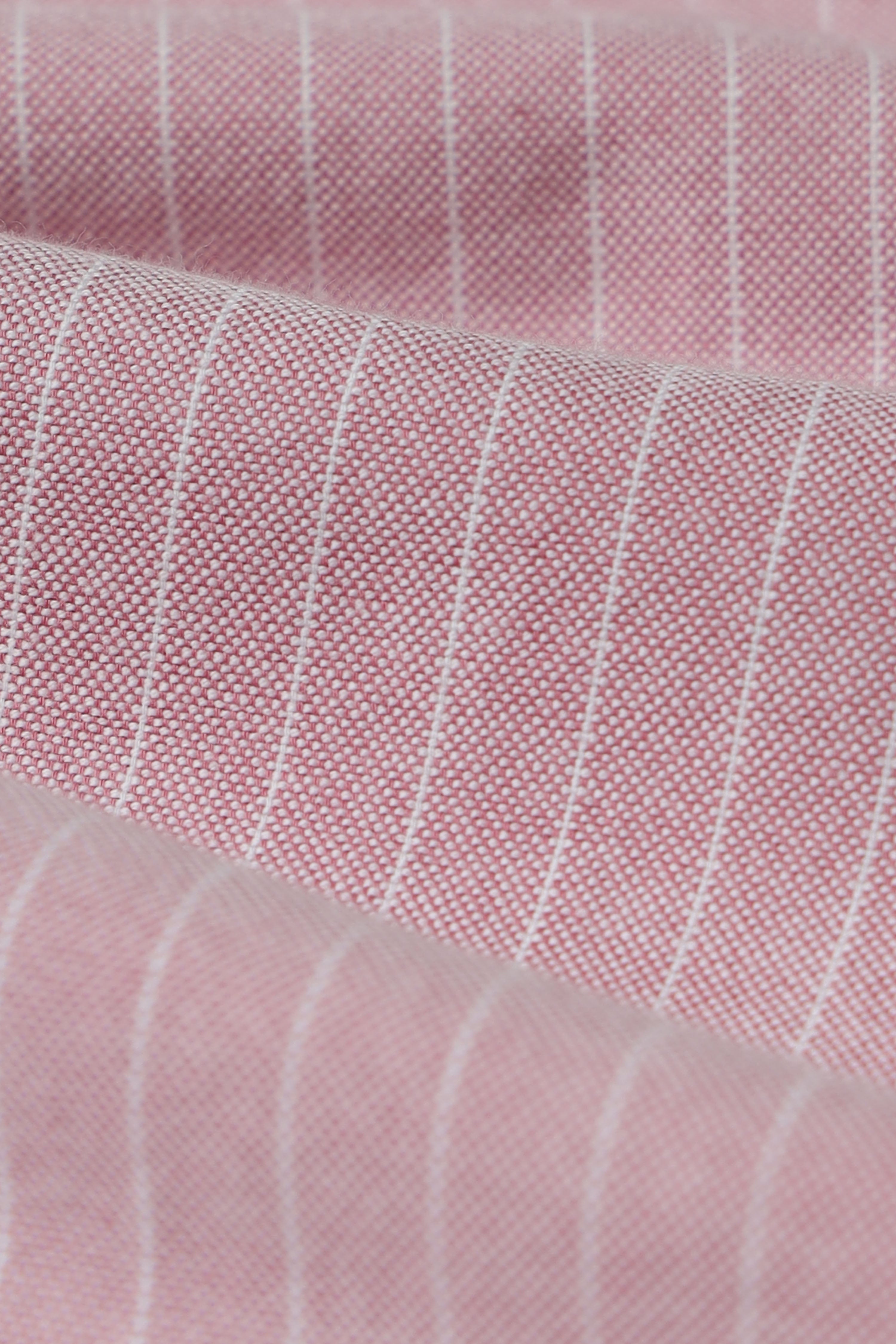 Men Pink Striped Cotton Shirt