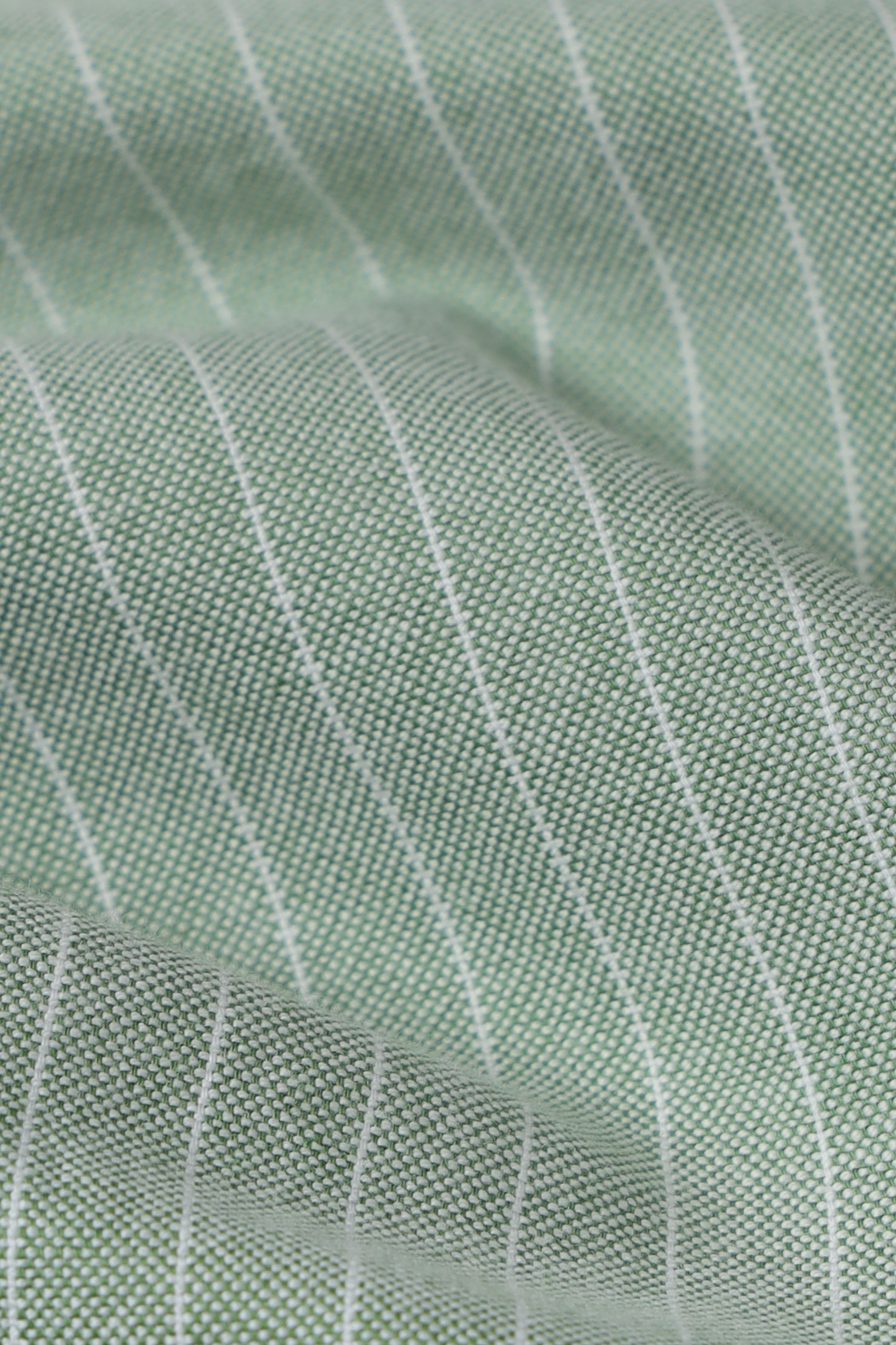 Men Green Striped Cotton Shirt