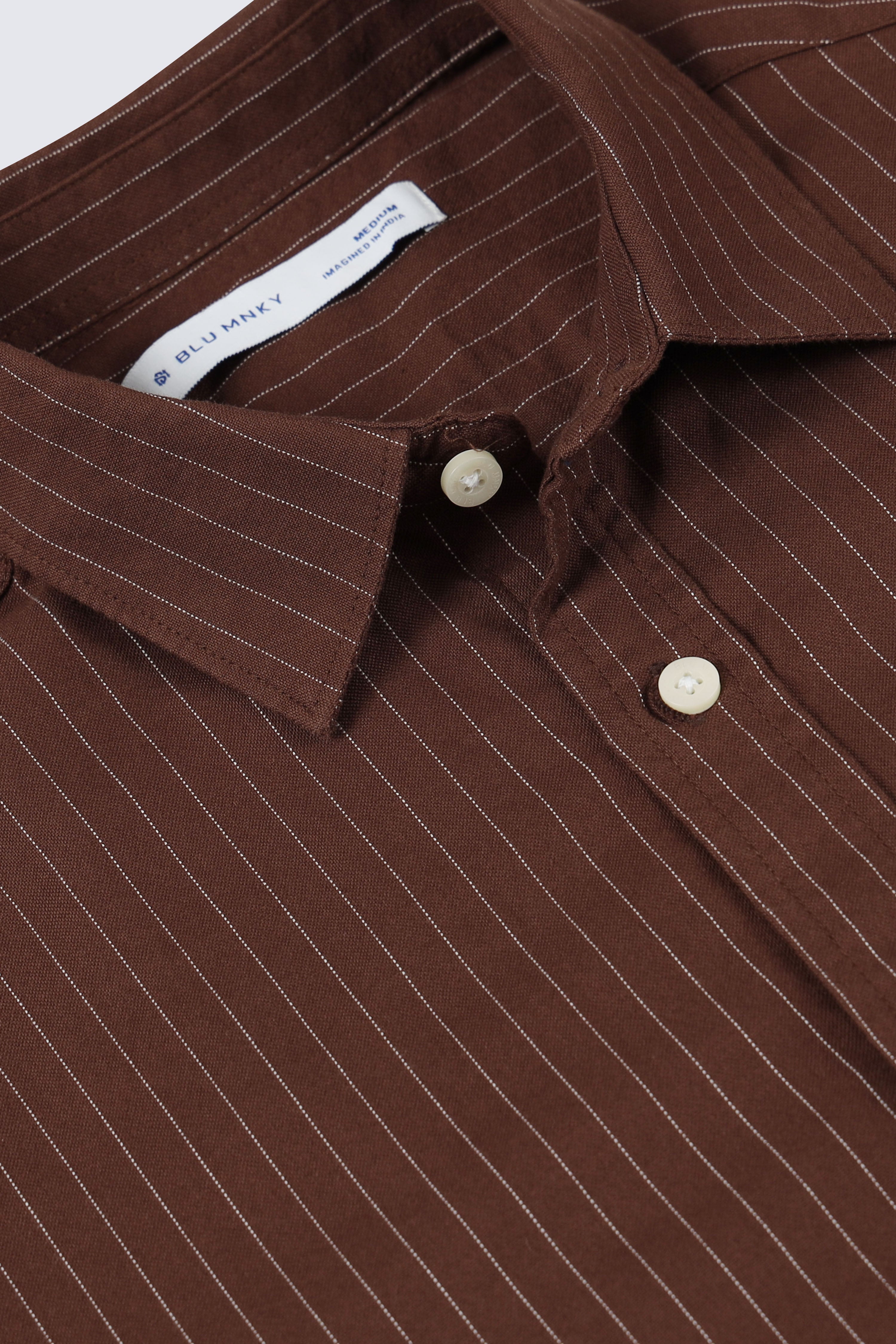 Men Brown Striped Cotton Shirt