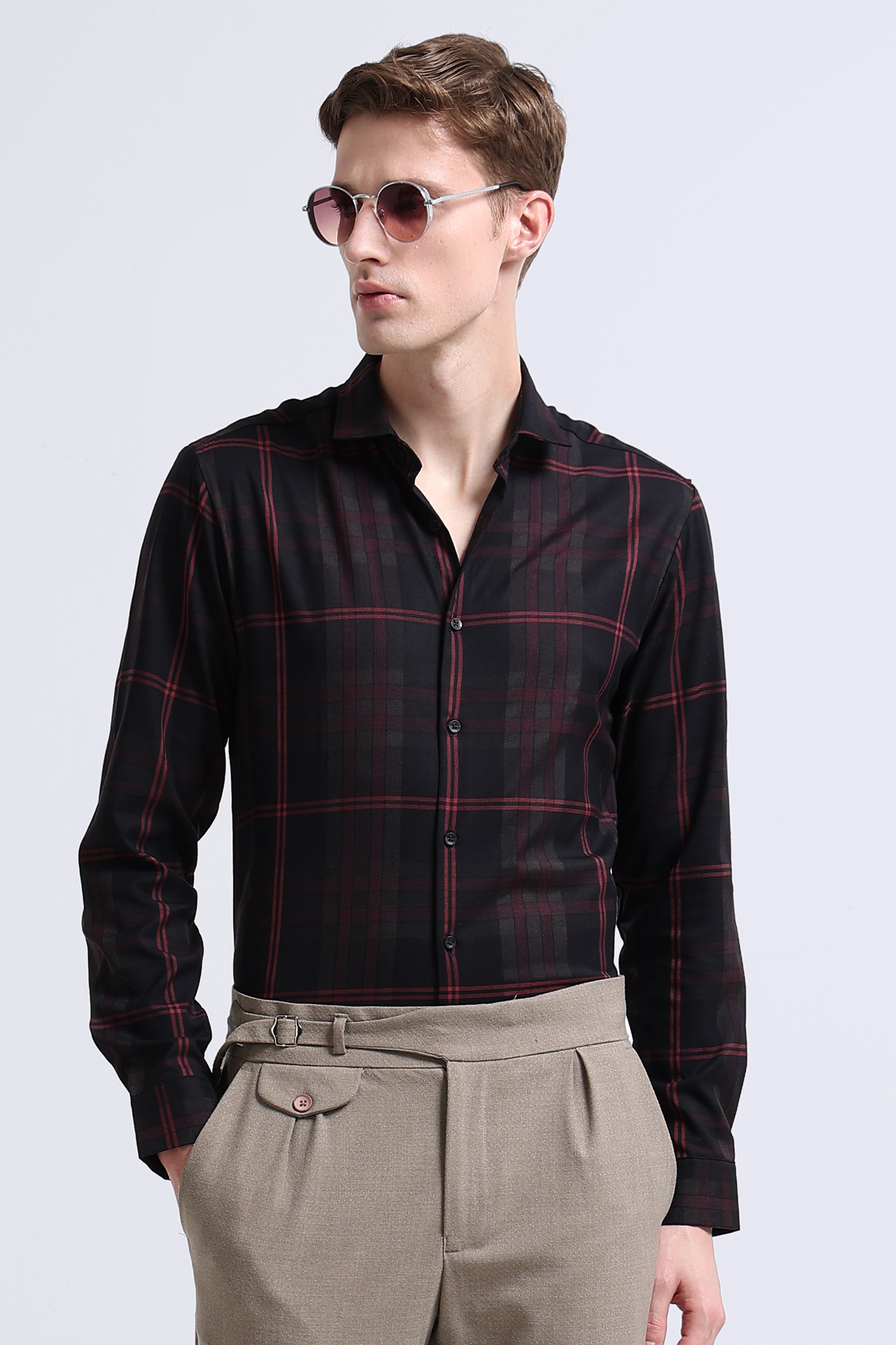Men Multi Checked Slim Fit Shirt