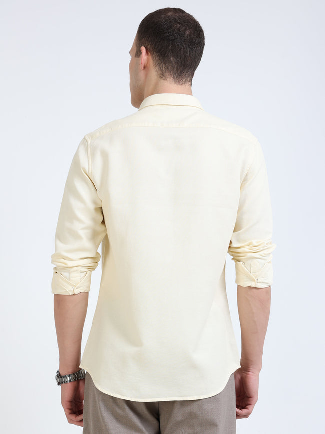 Solid Yellow Cotton Shirt