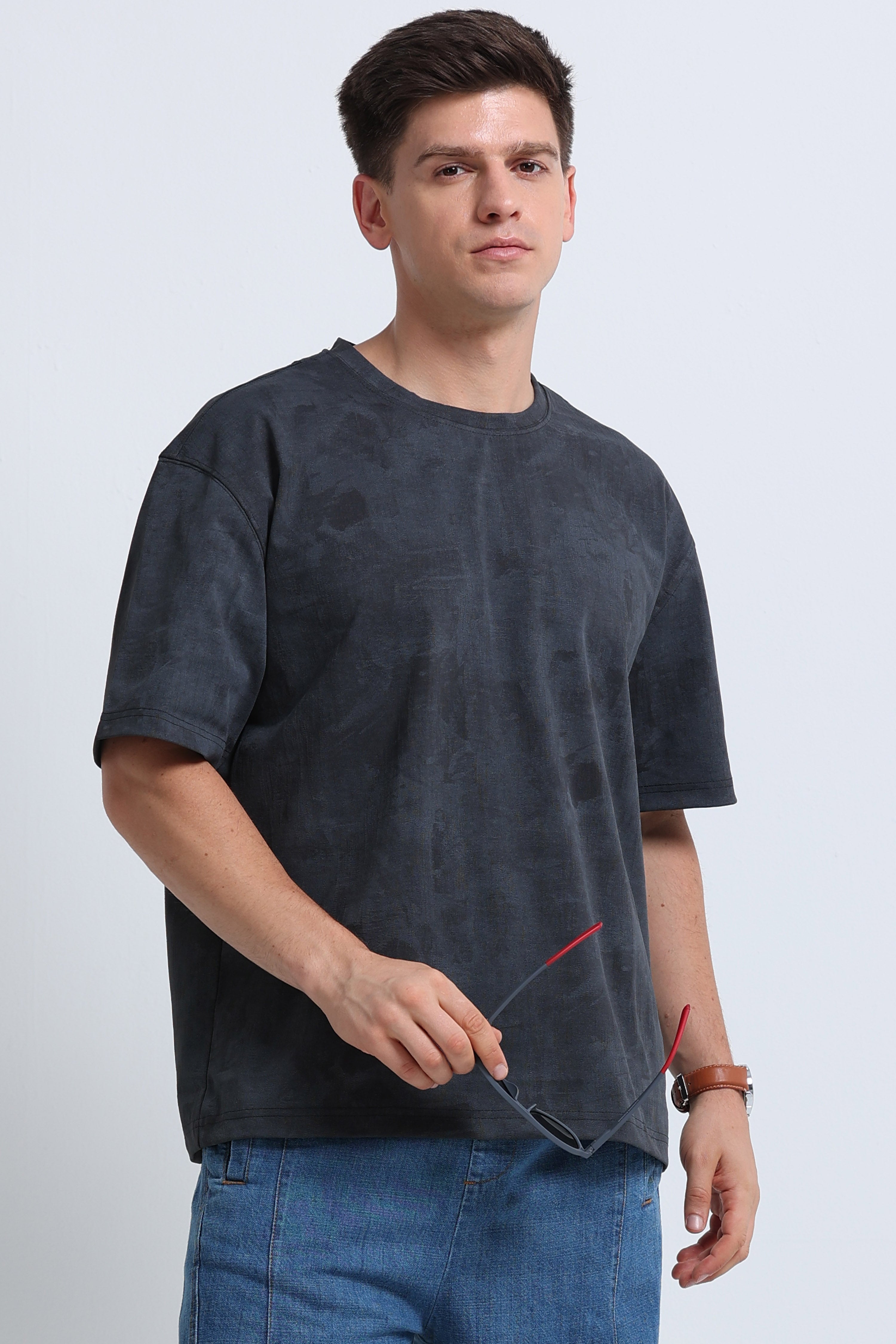 Men Grey Streetwear T-Shirt