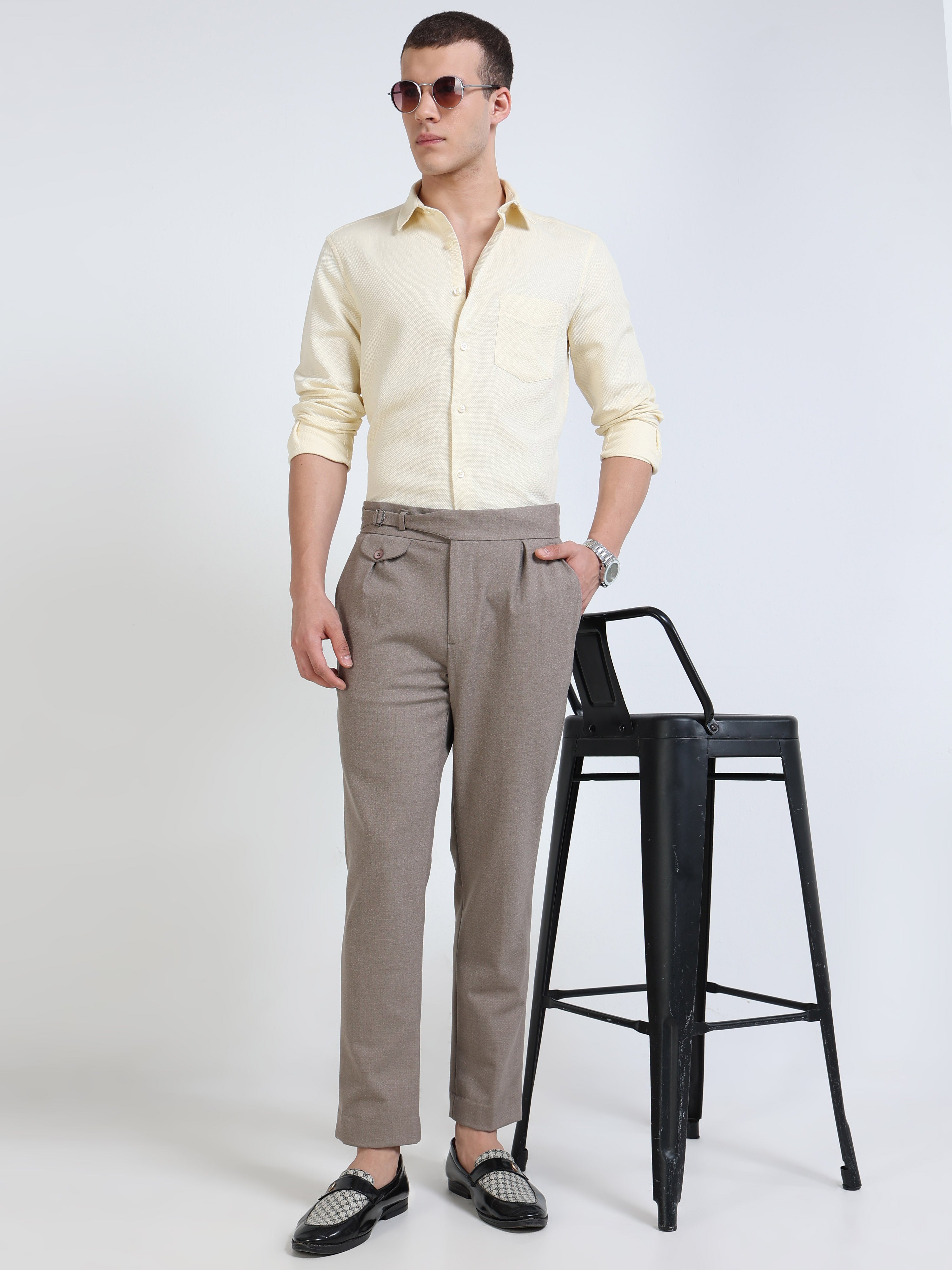 Solid Yellow Cotton Shirt