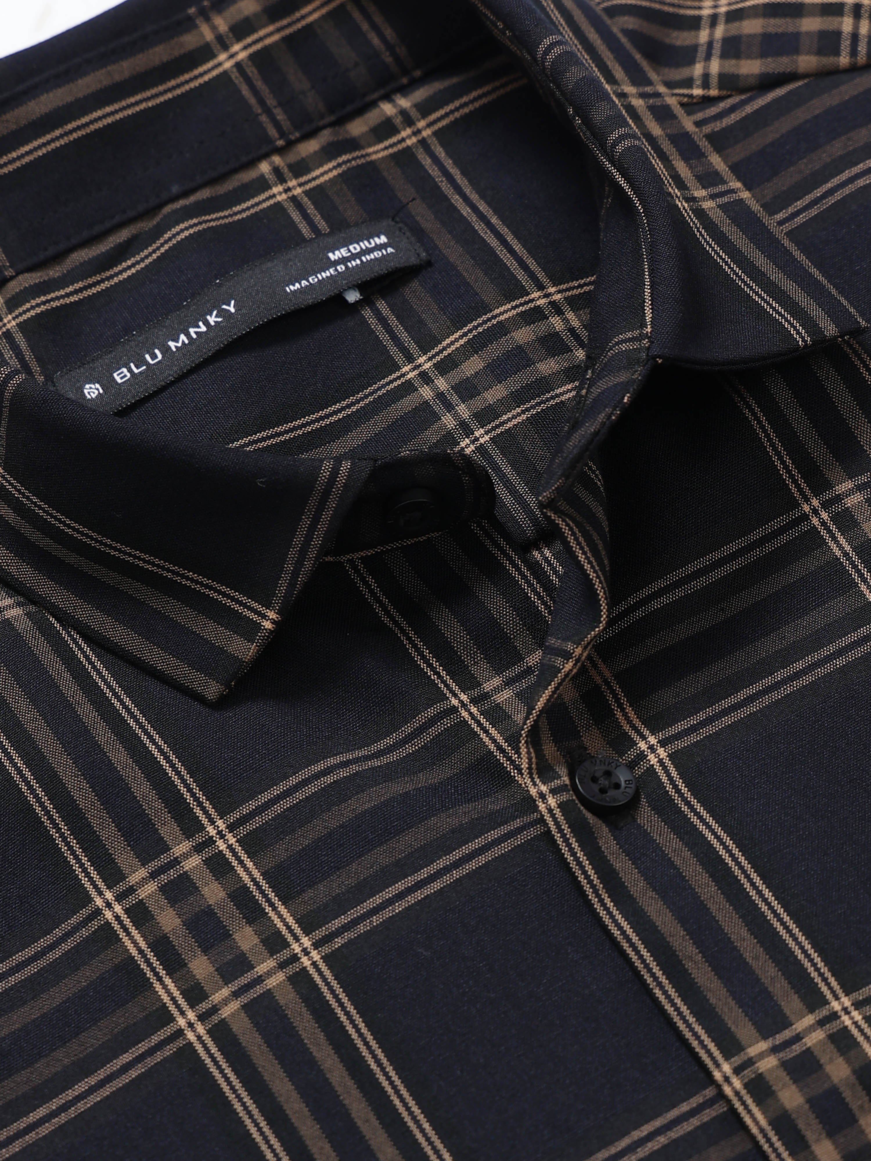 Men Yellow Checked Slim Fit Shirt