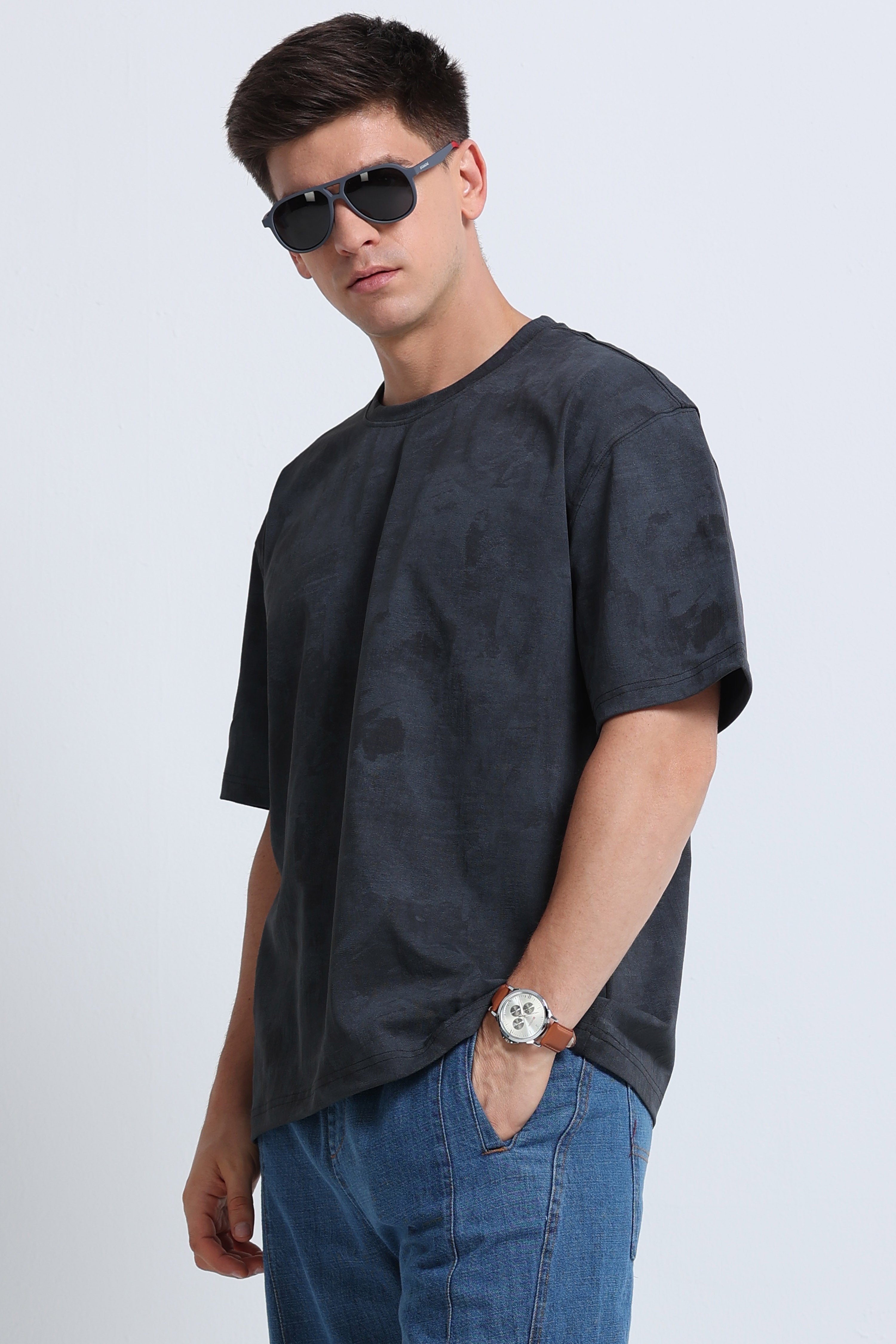 Men Grey Streetwear T-Shirt