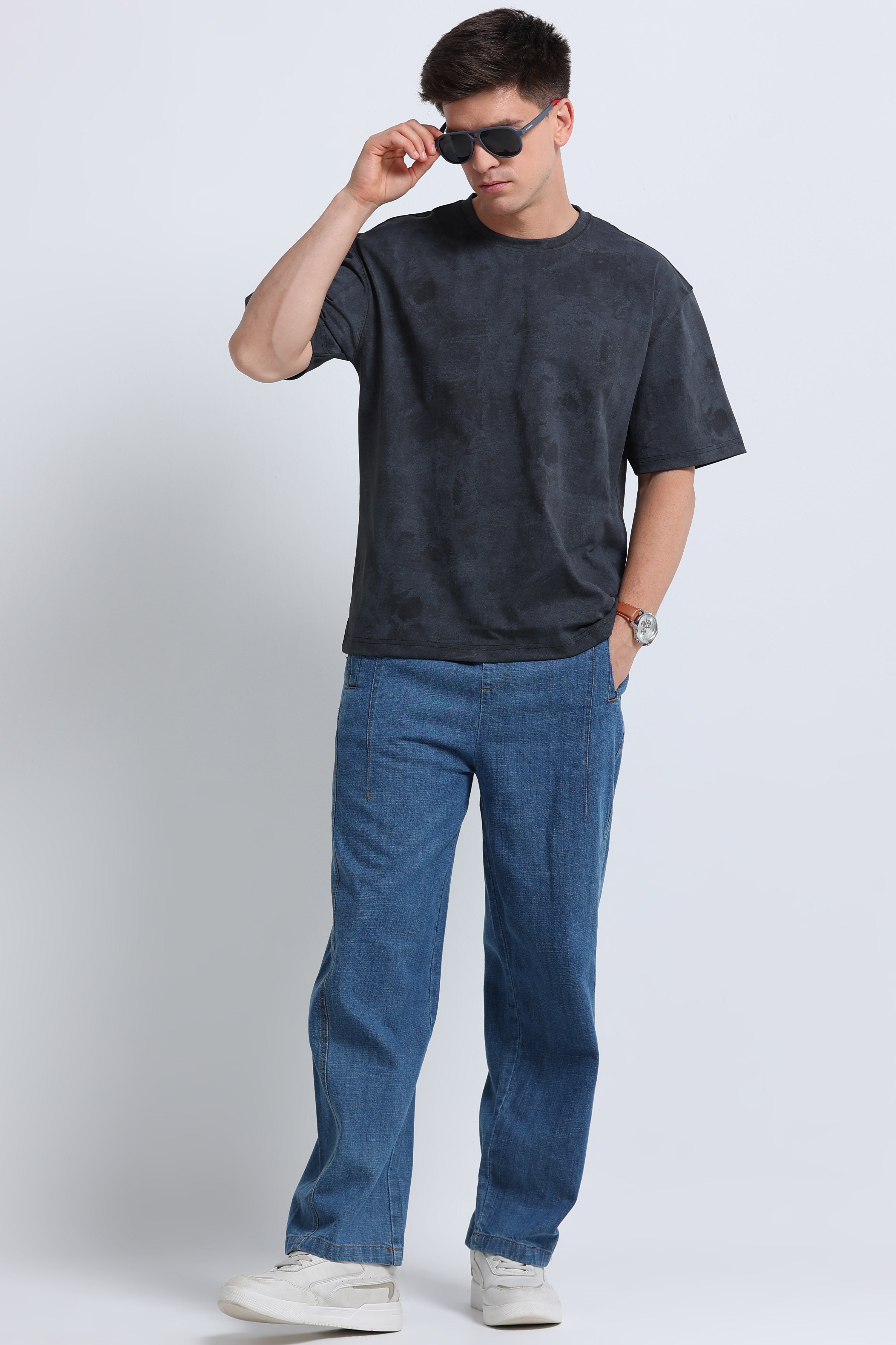 Men Grey Streetwear T-Shirt