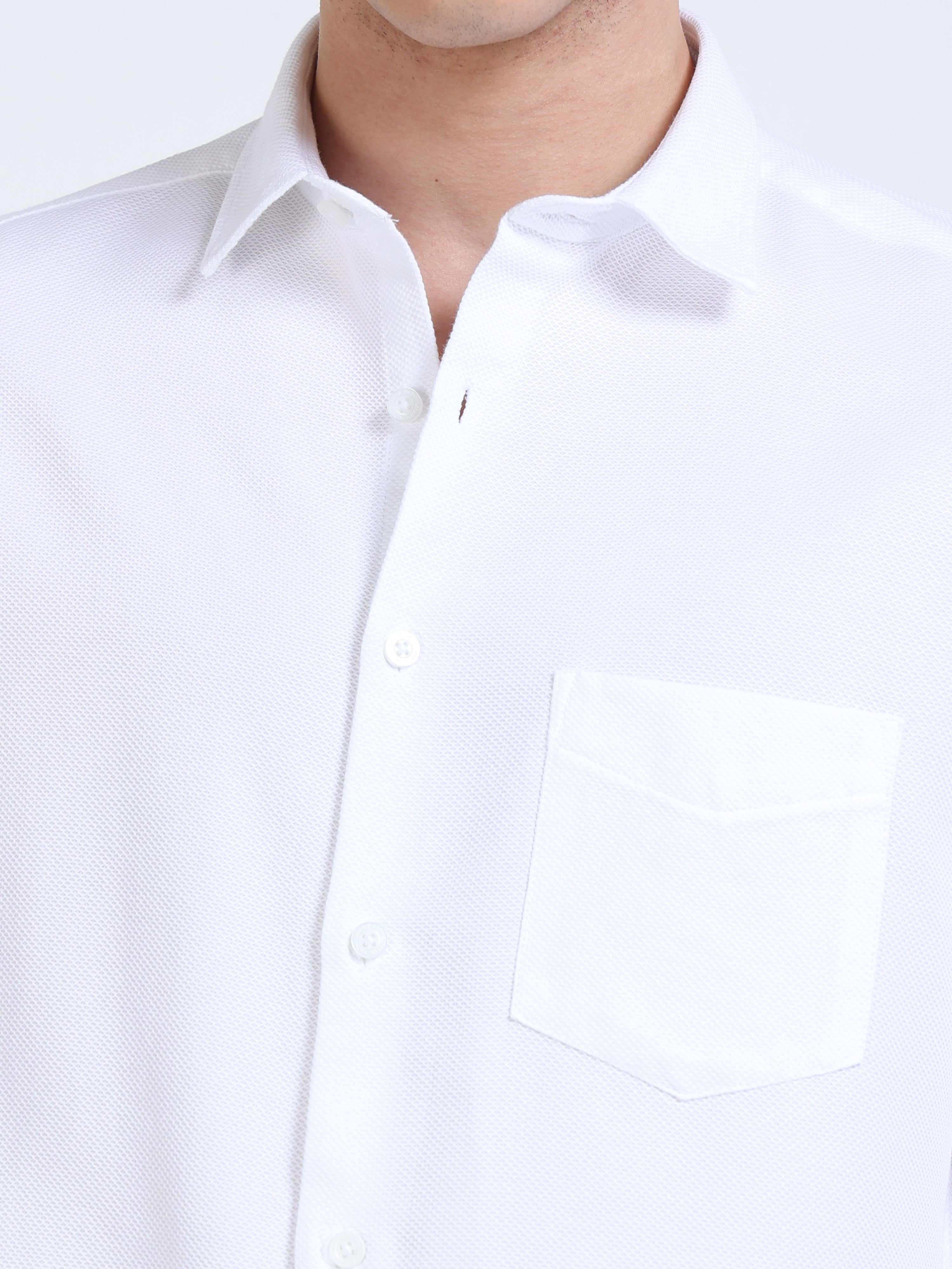 Solid White Occasion Wear Shirt