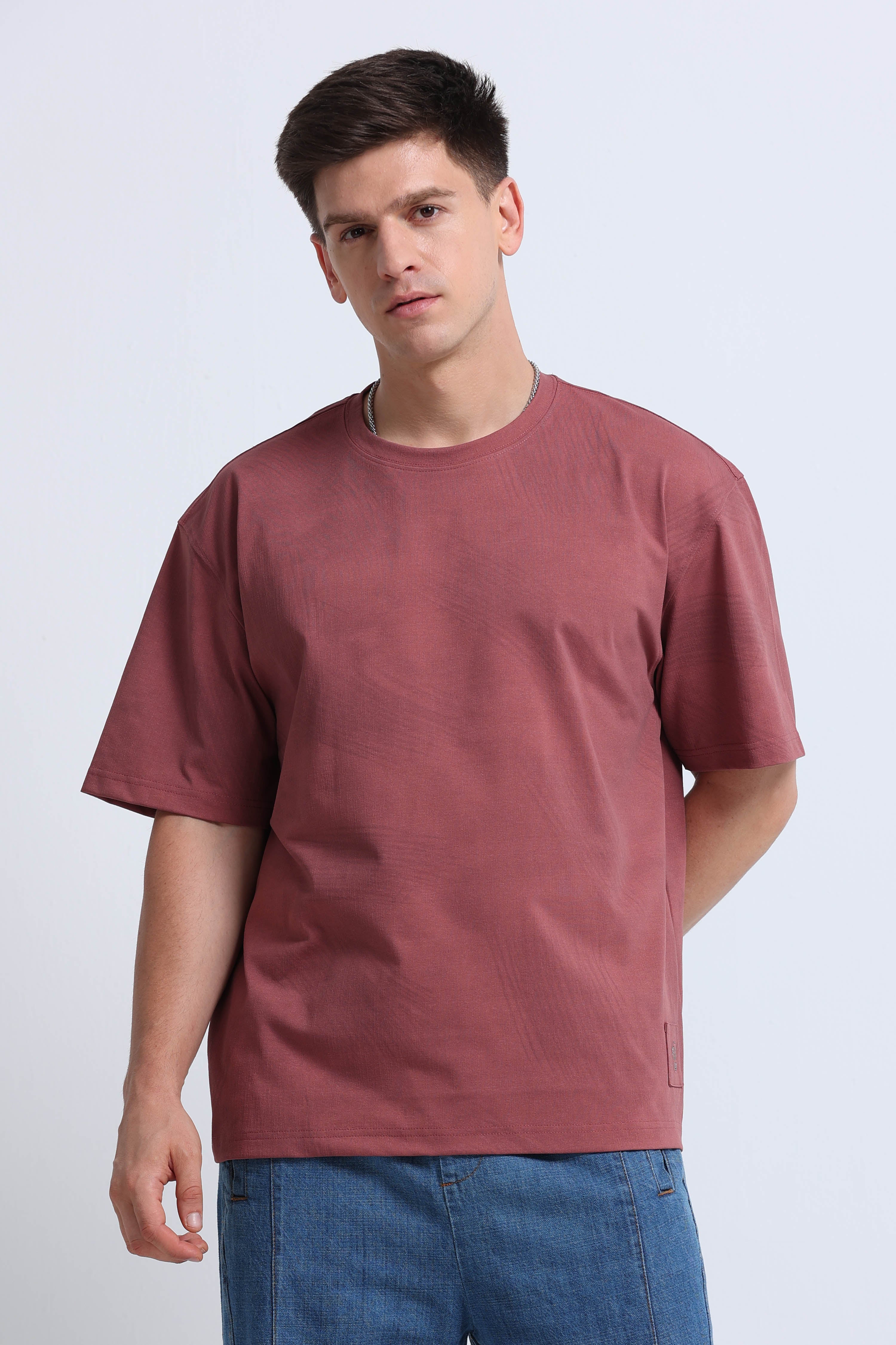 Men Pink Oversized T-Shirt