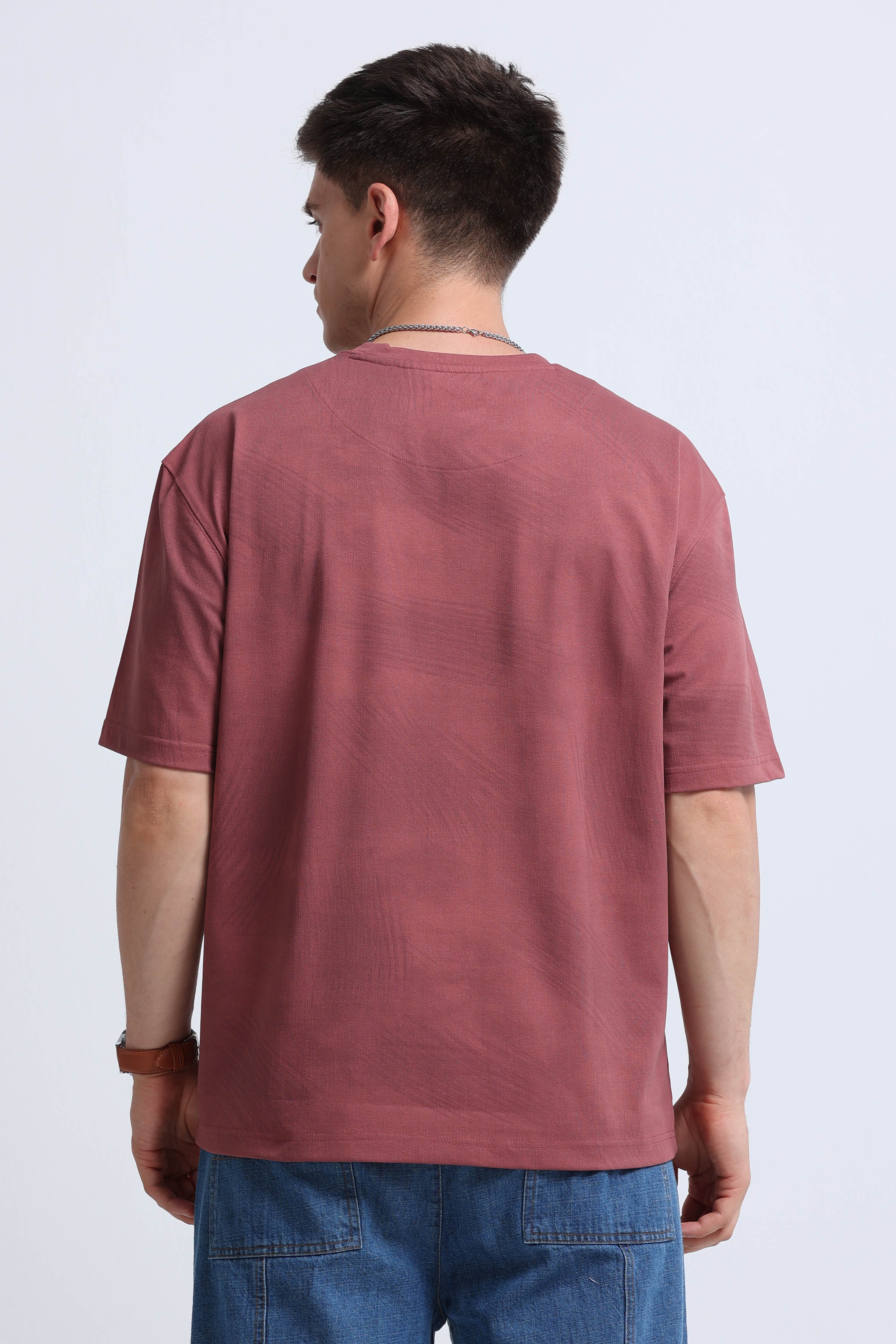 Men Pink Oversized T-Shirt