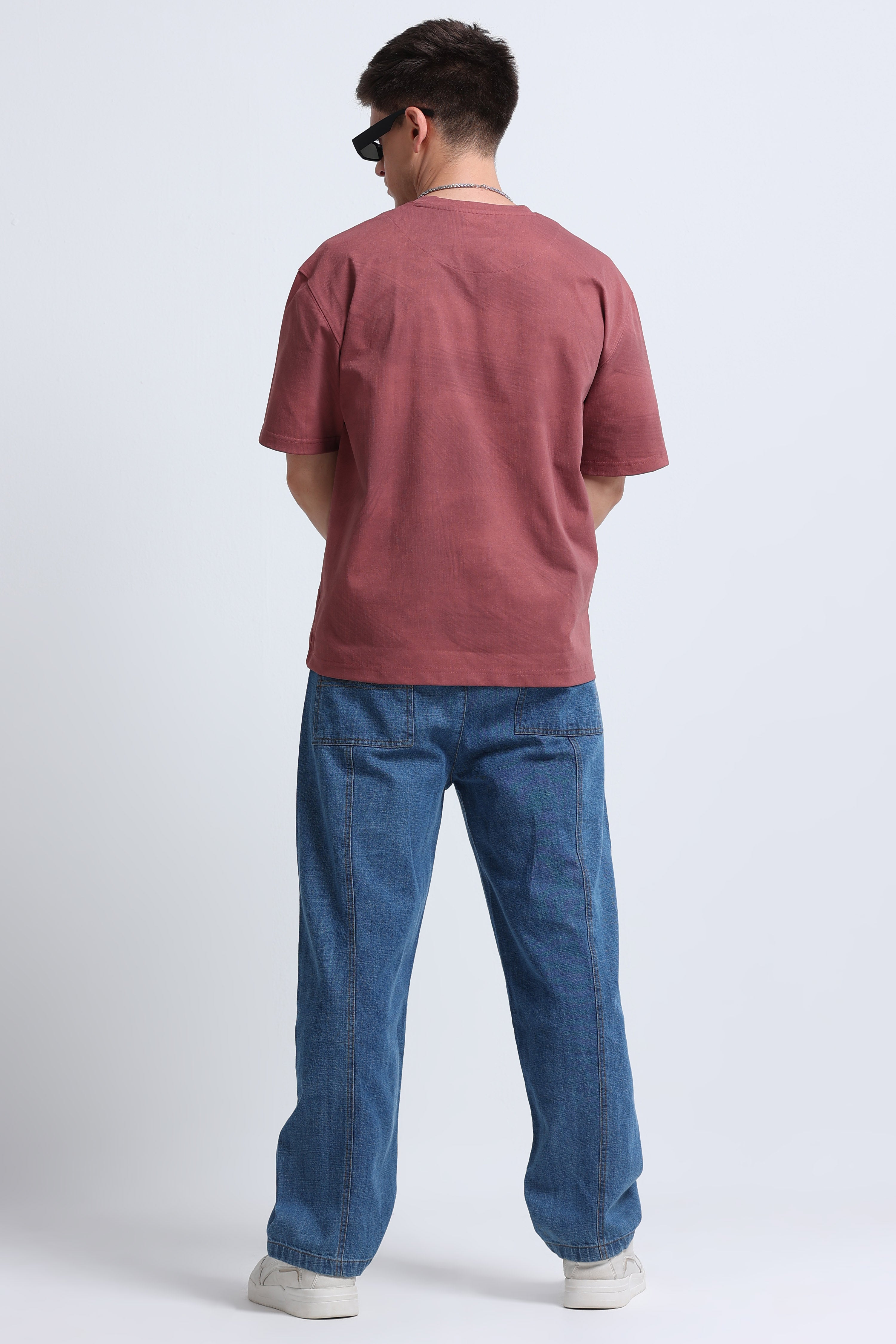 Men Pink Oversized T-Shirt