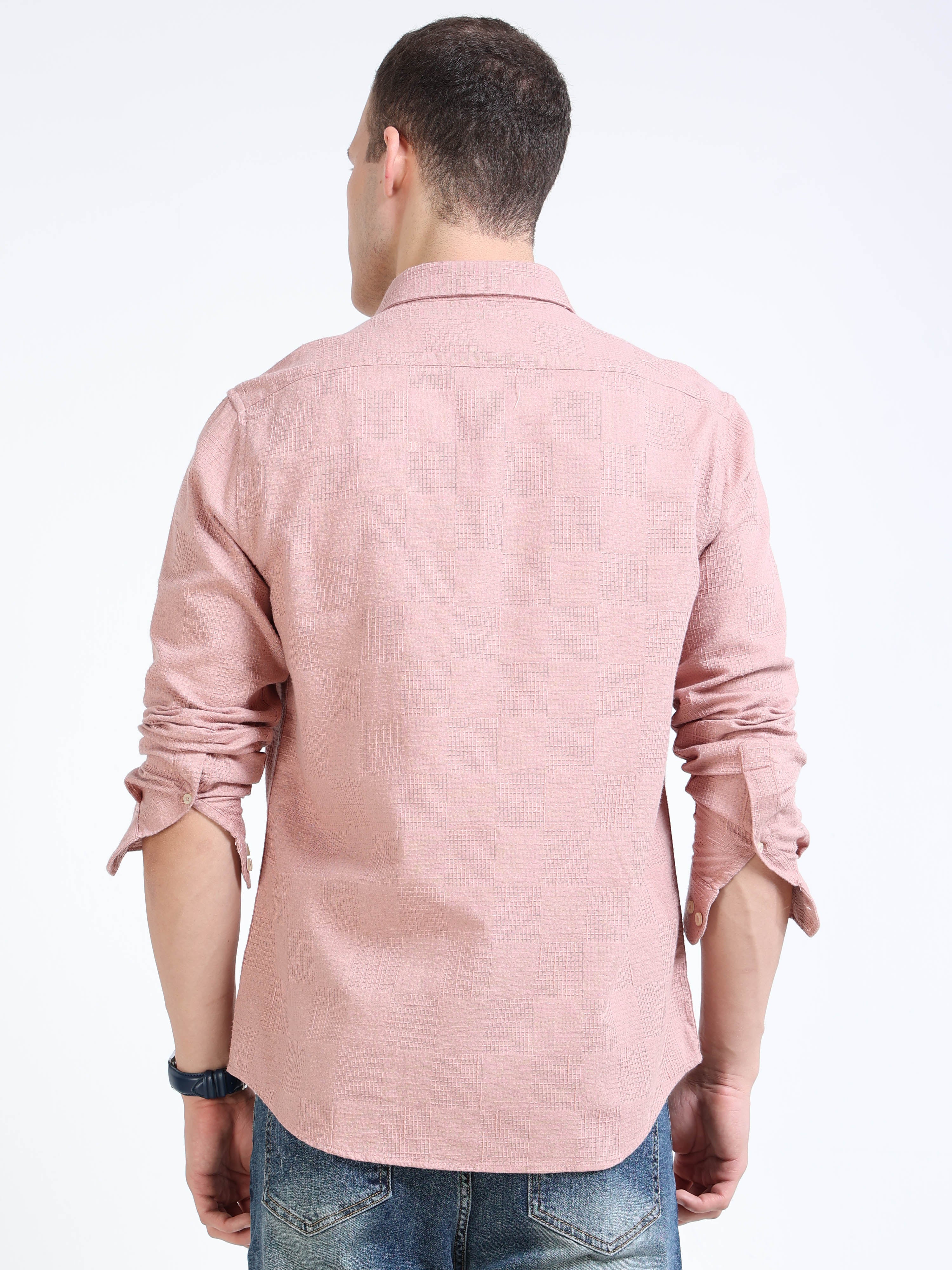 Solid Pink Linen Shirt