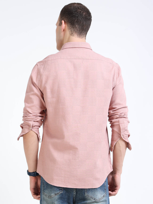 Solid Pink Linen Shirt