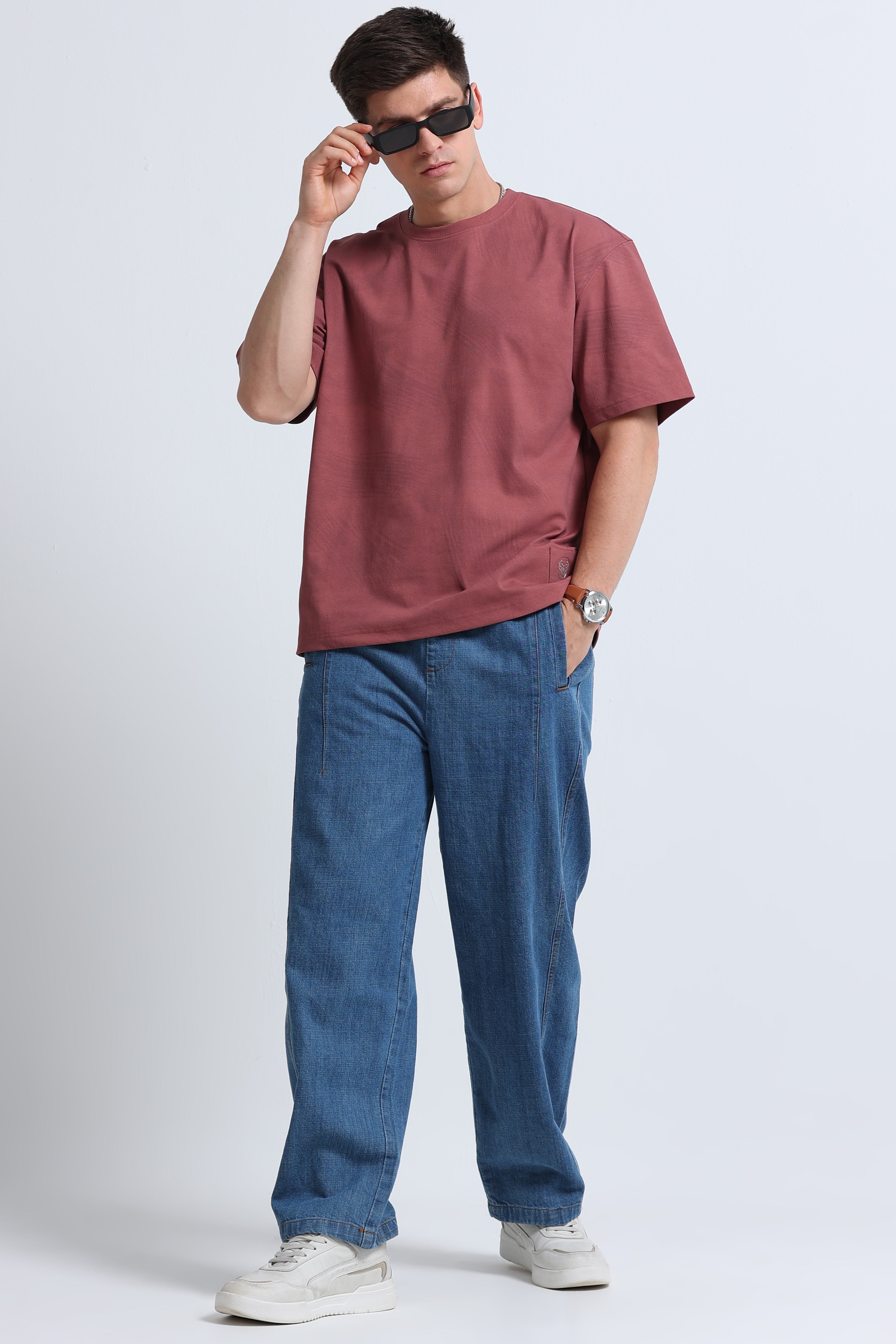 Men Pink Oversized T-Shirt