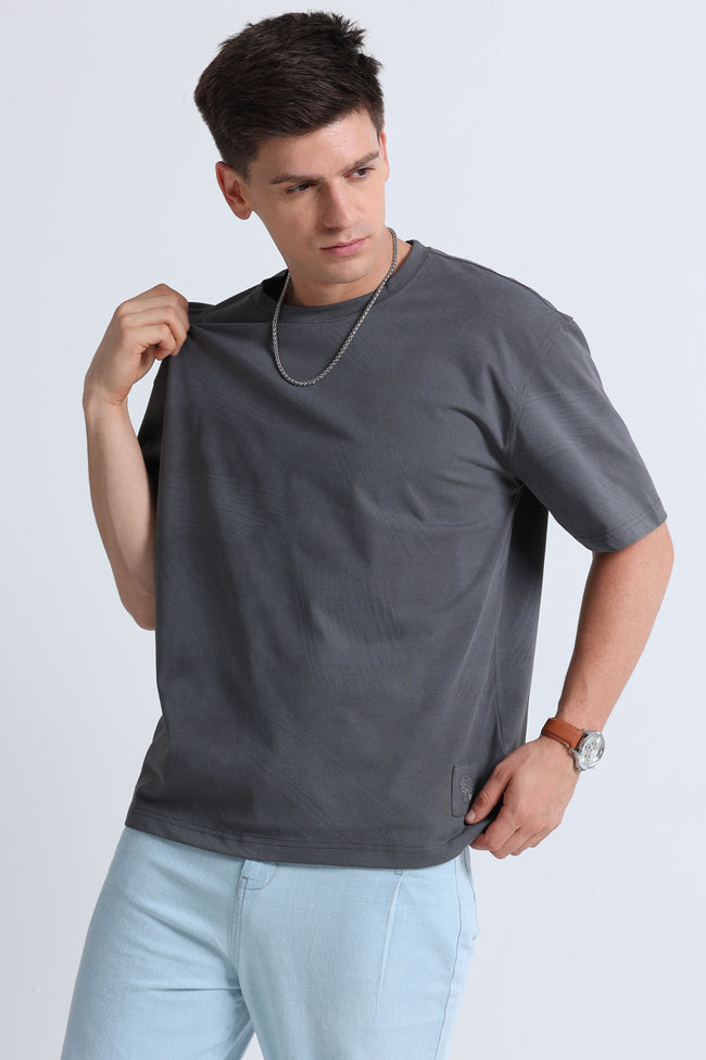 Men Grey Oversized T-Shirt