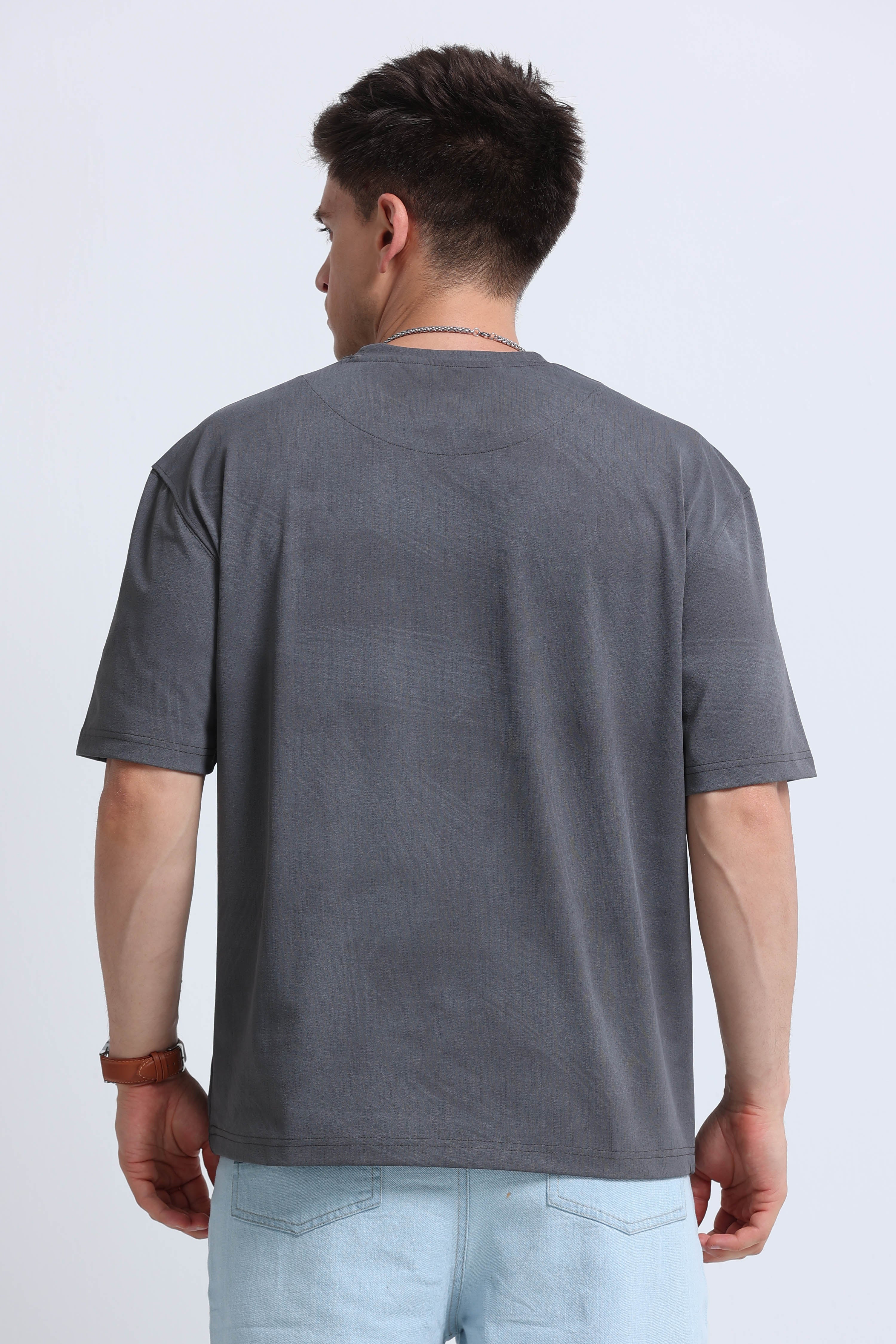 Men Grey Oversized T-Shirt