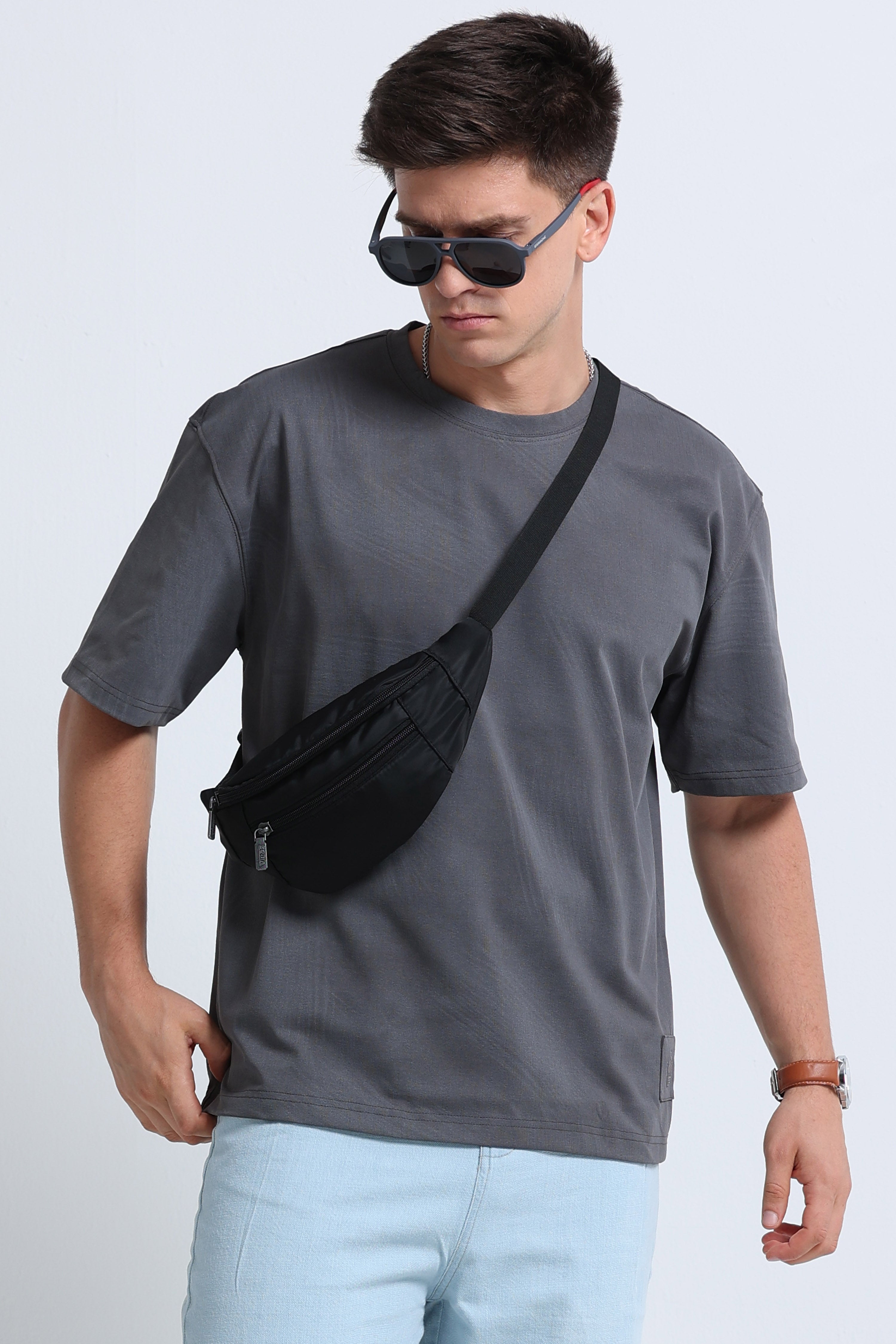 Men Grey Oversized T-Shirt