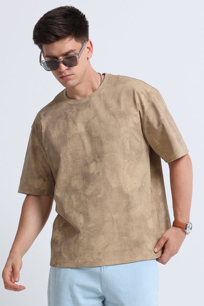 Men Beige Streetwear T-Shirt