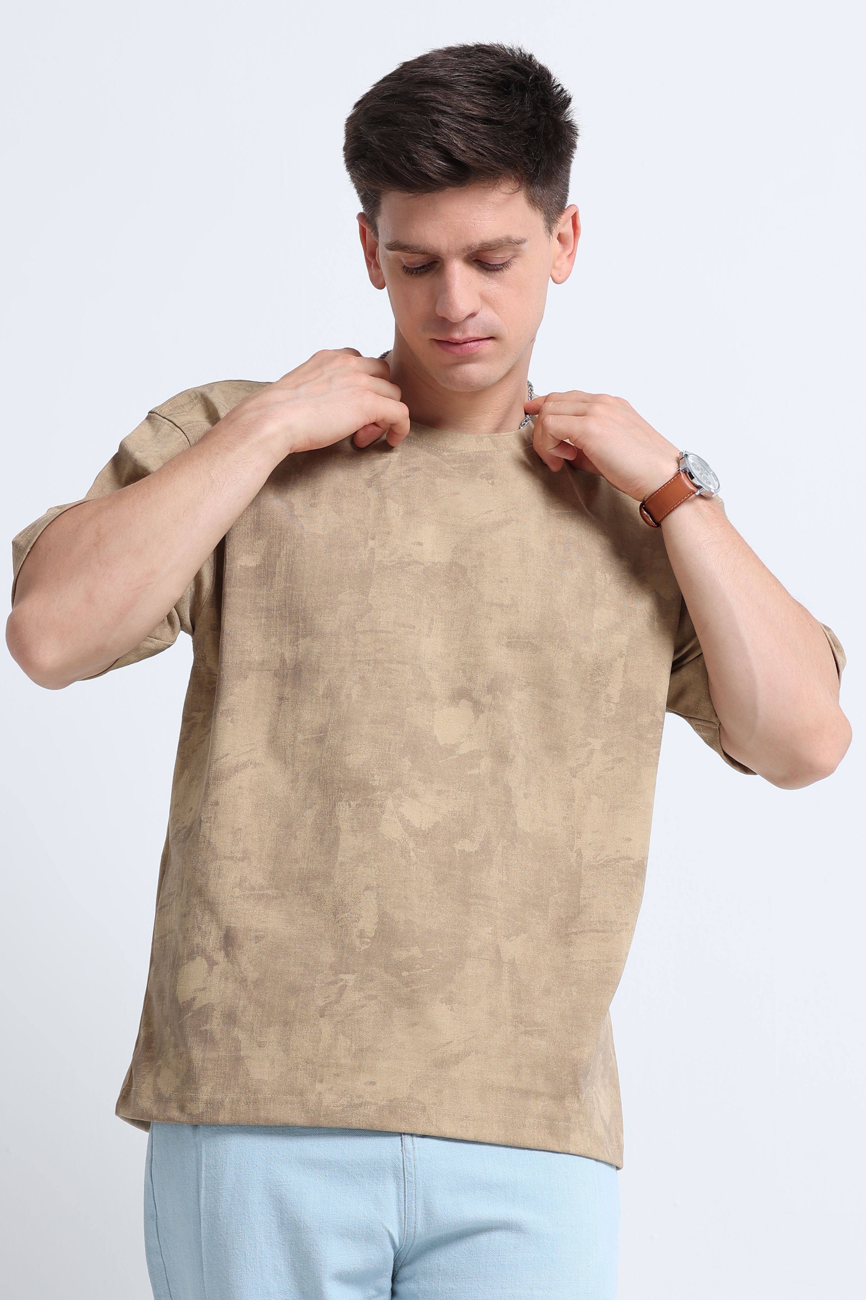Men Beige Streetwear T-Shirt