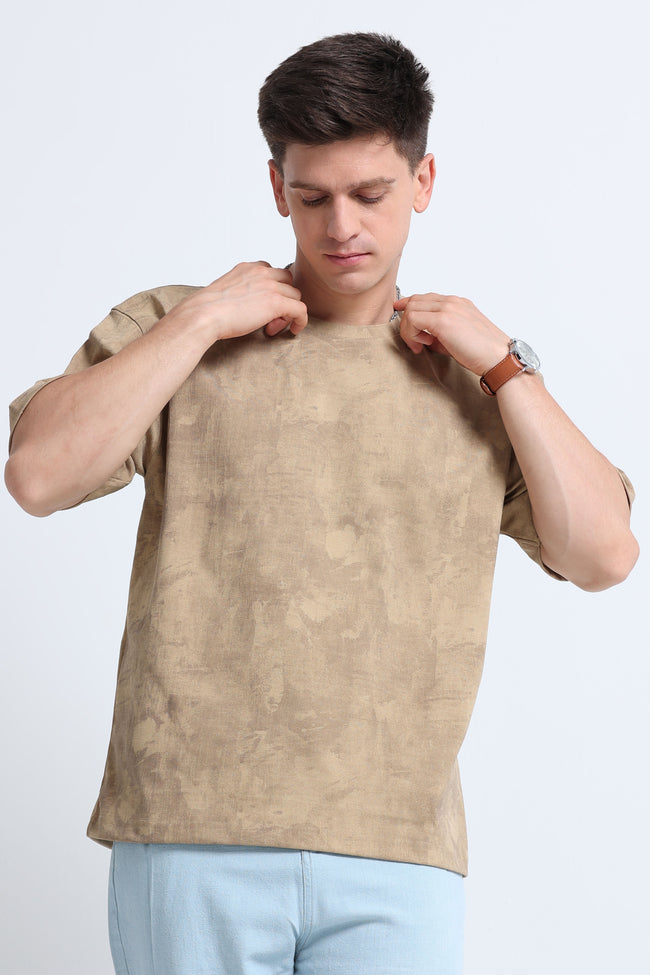 Men Beige Streetwear T-Shirt