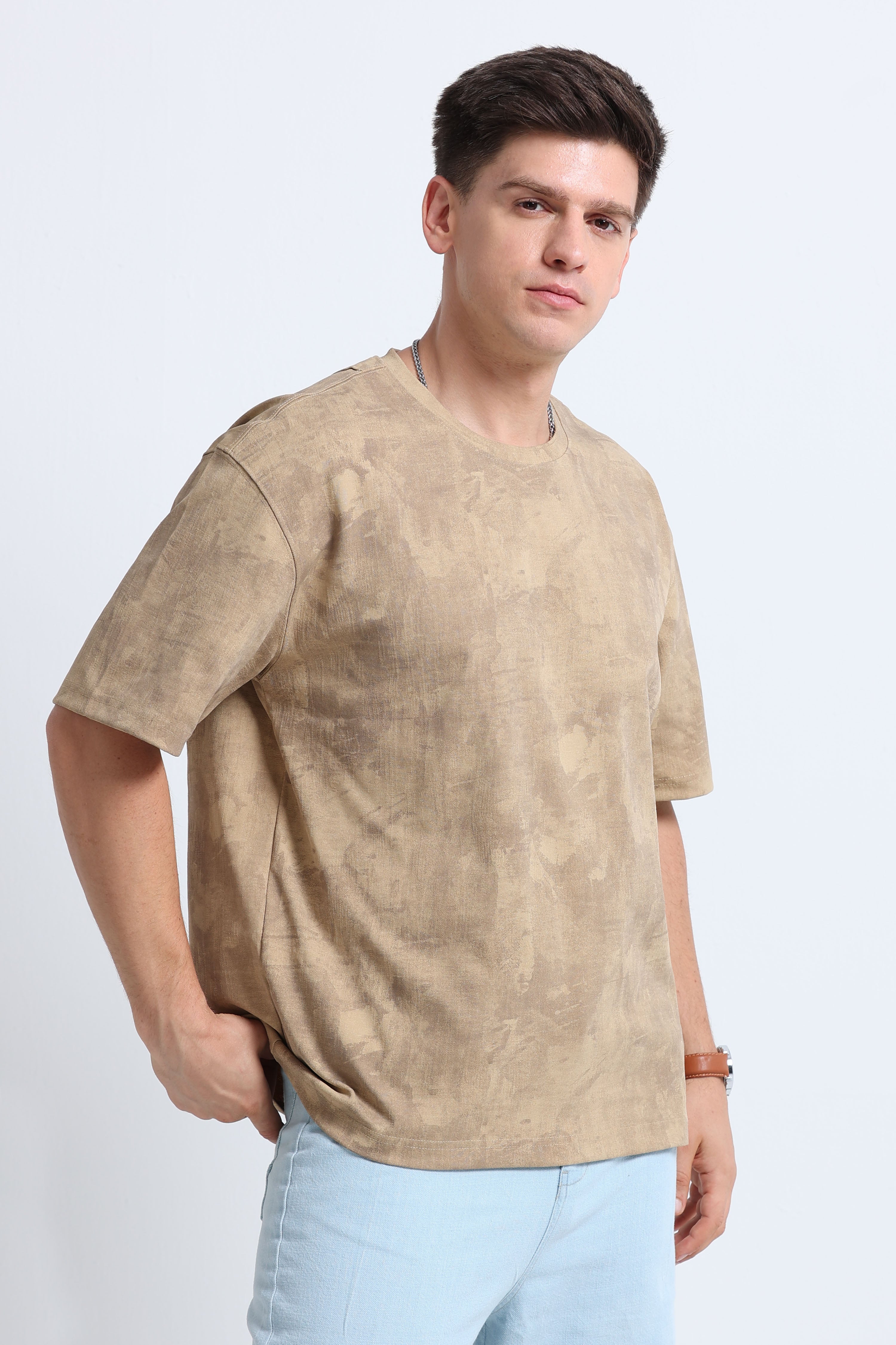 Men Beige Streetwear T-Shirt