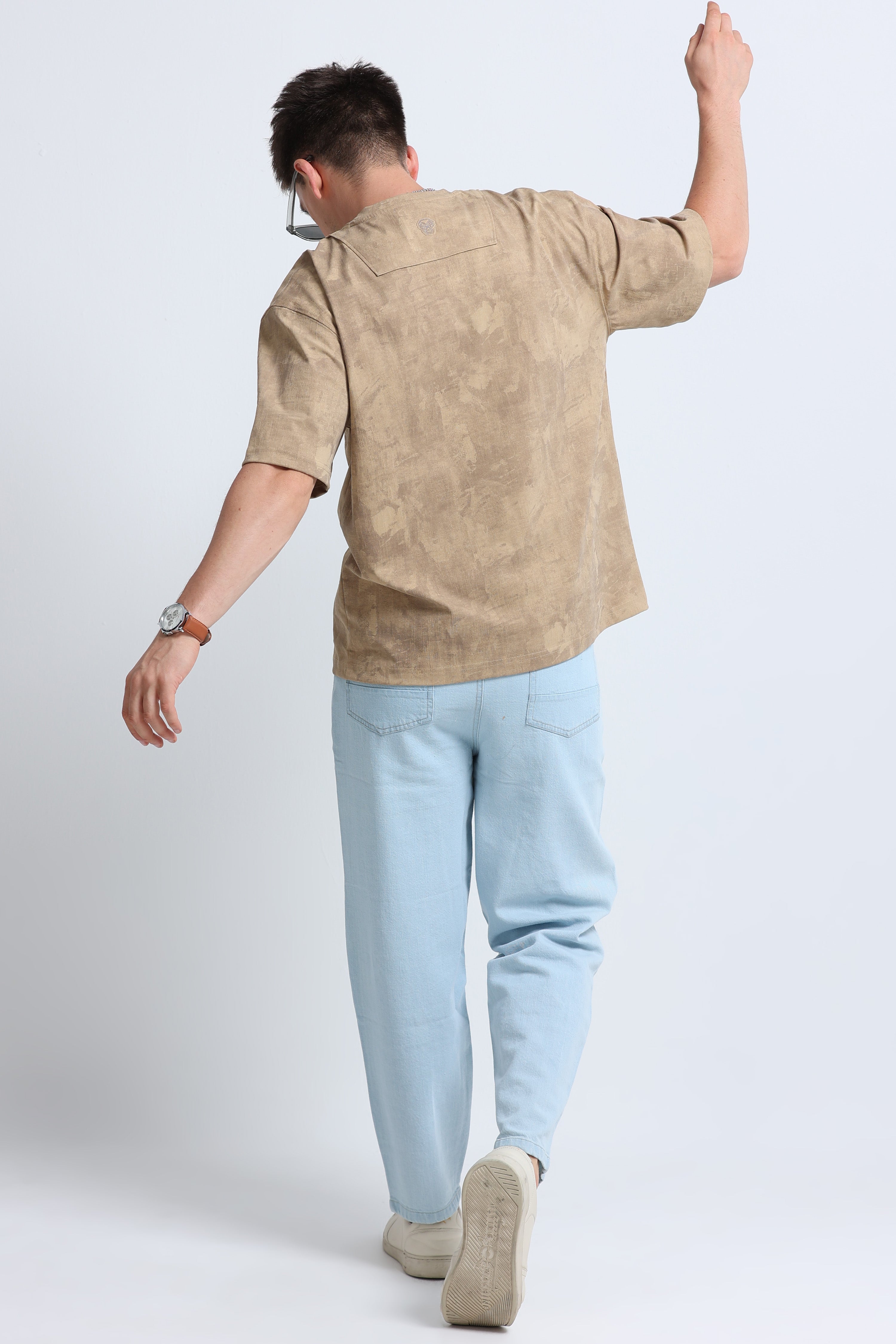 Men Beige Streetwear T-Shirt
