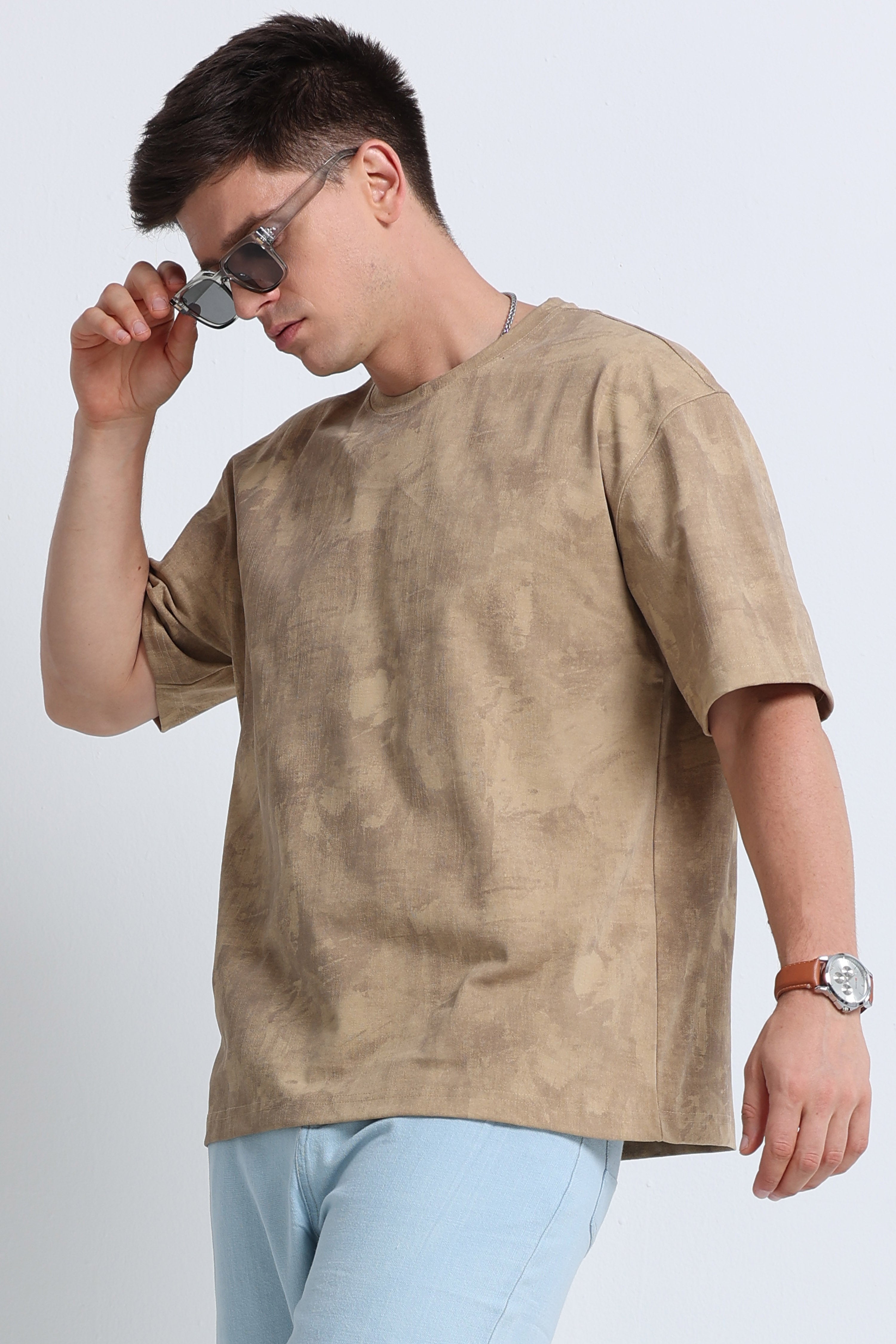 Men Beige Streetwear T-Shirt