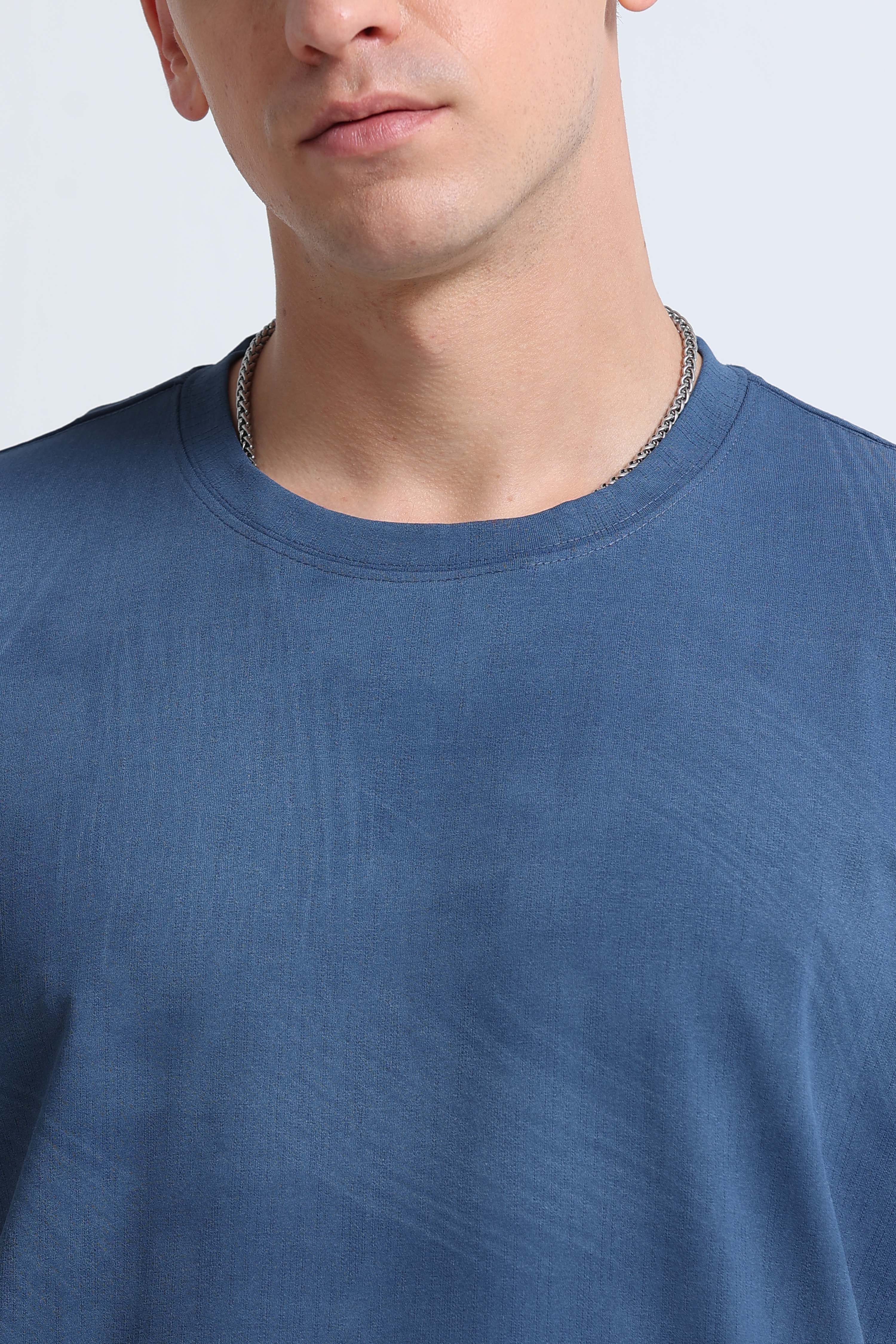 Men Blue Oversized T-Shirt