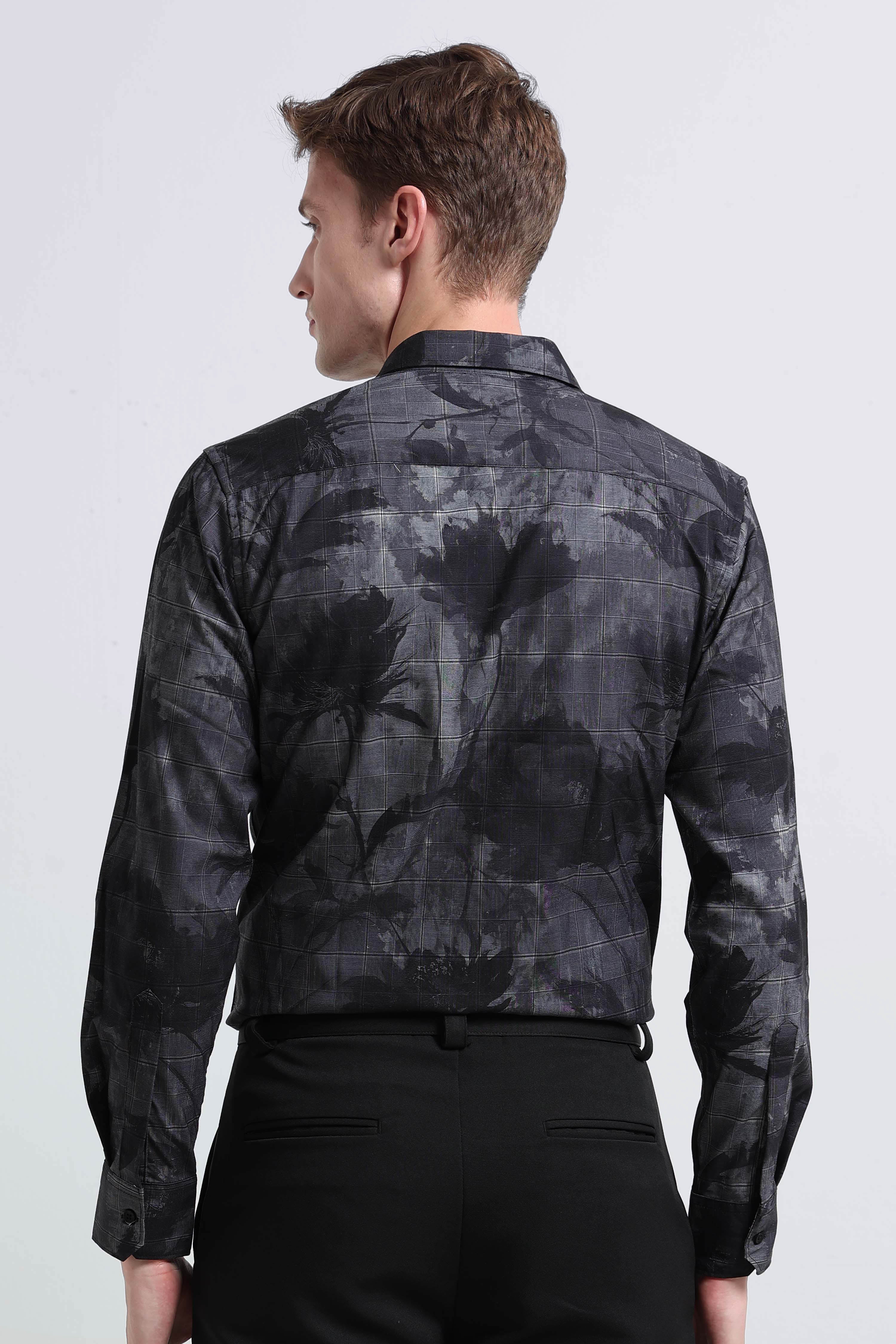 Men Grey Digital Print Shirt
