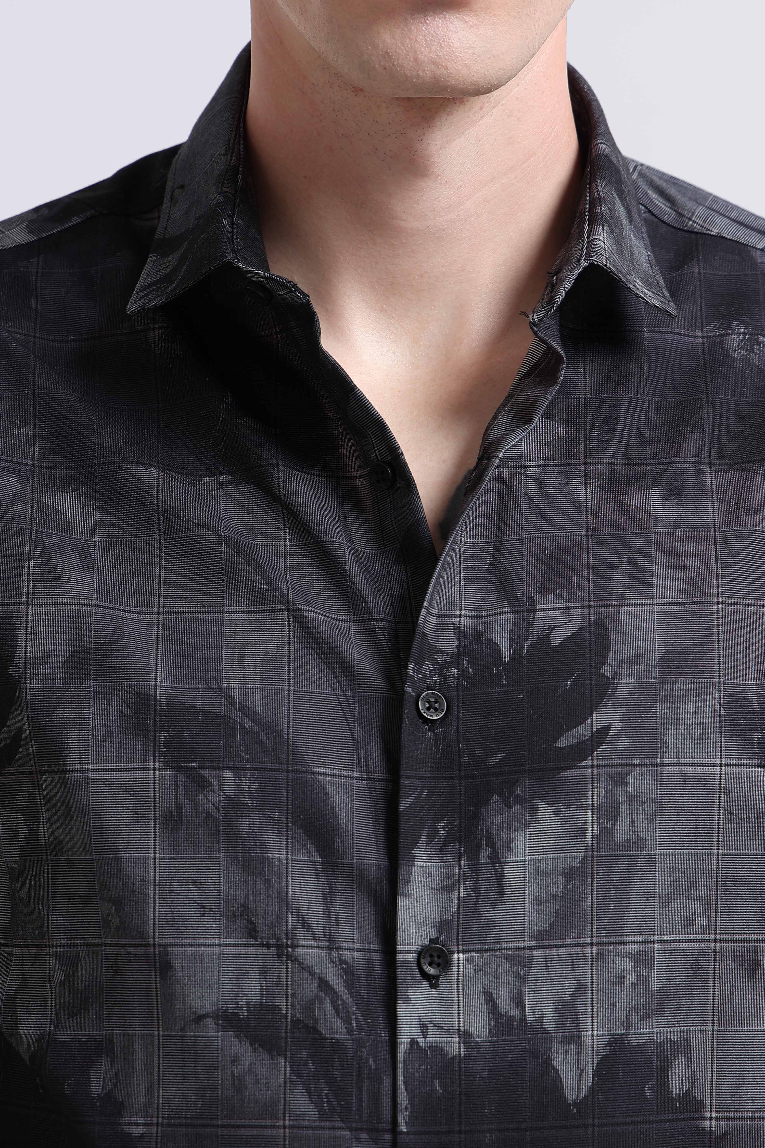 Men Grey Digital Print Shirt