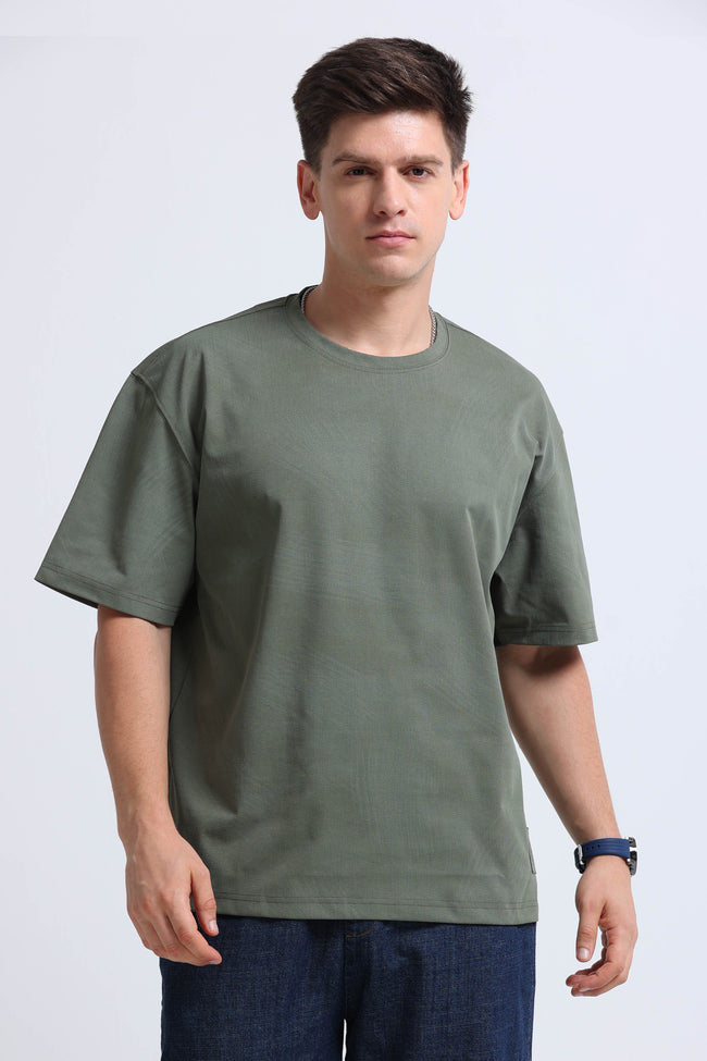 Men Green Oversized T-Shirt