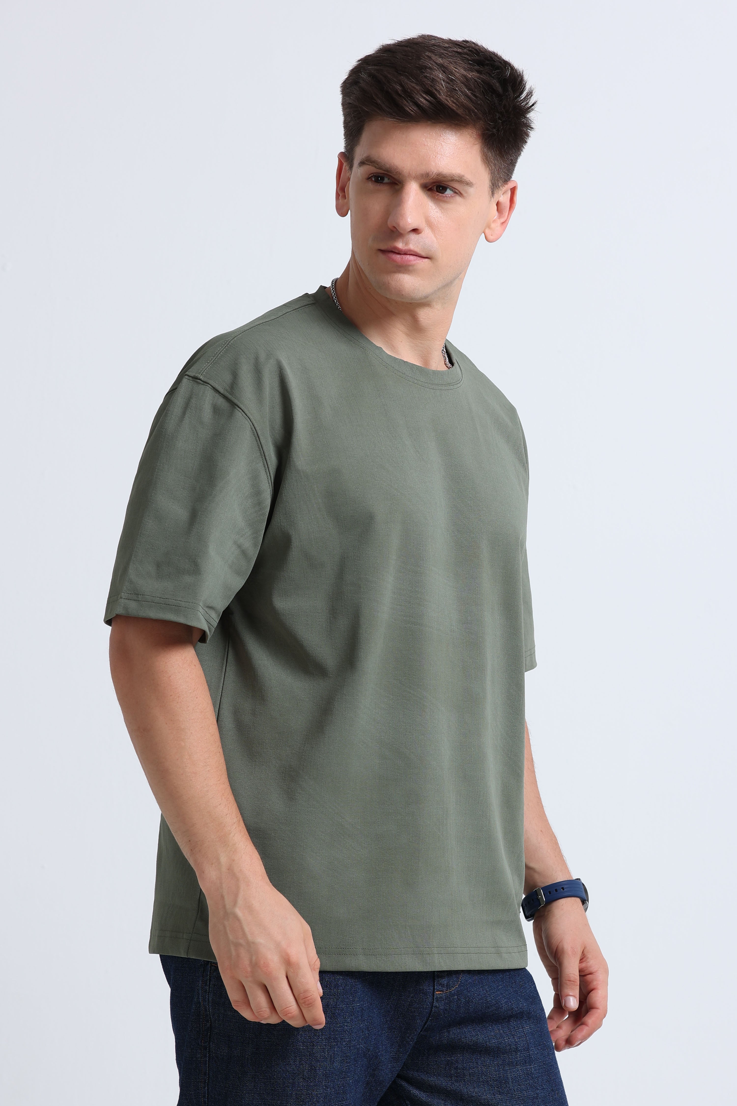 Men Green Oversized T-Shirt