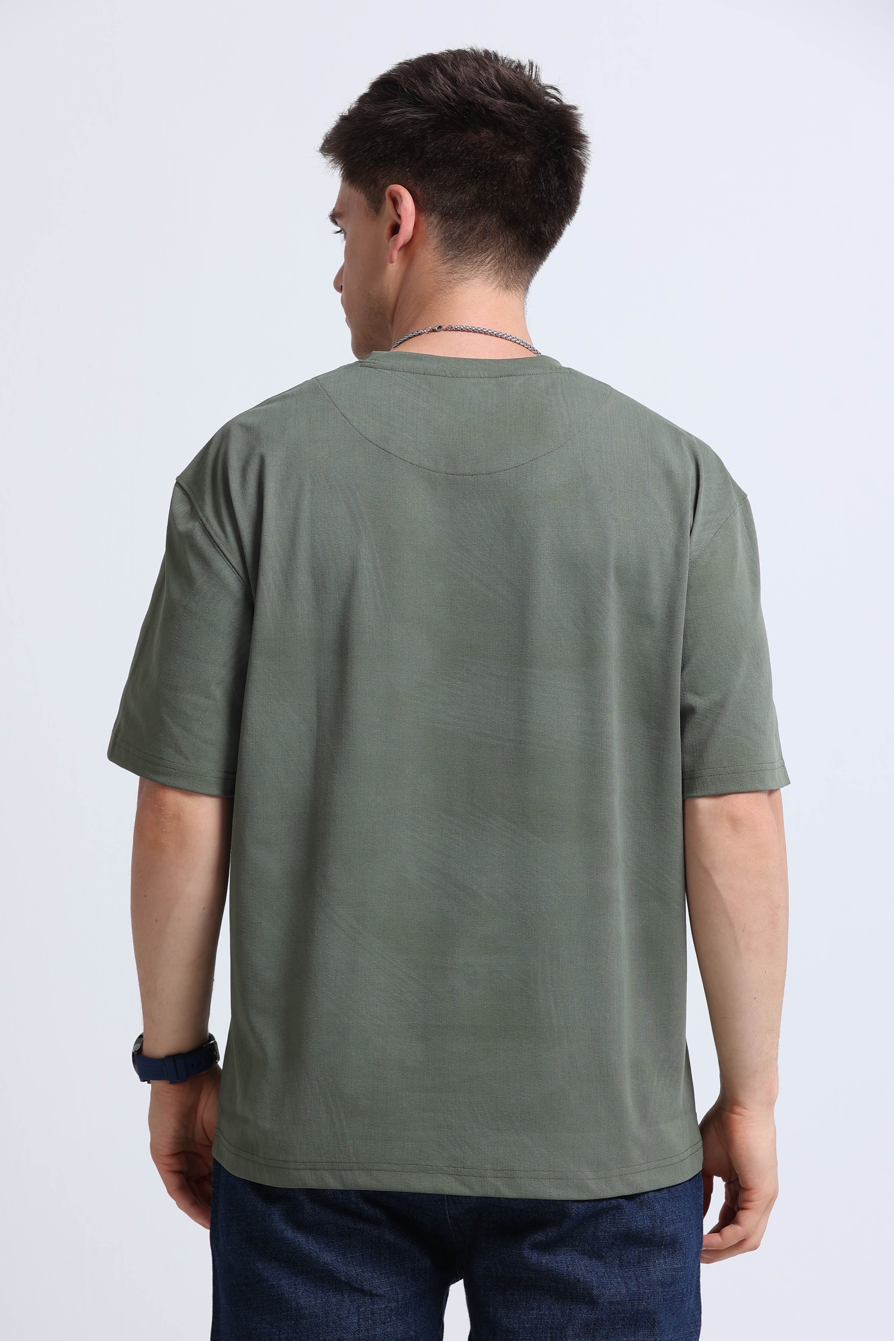 Men Green Oversized T-Shirt