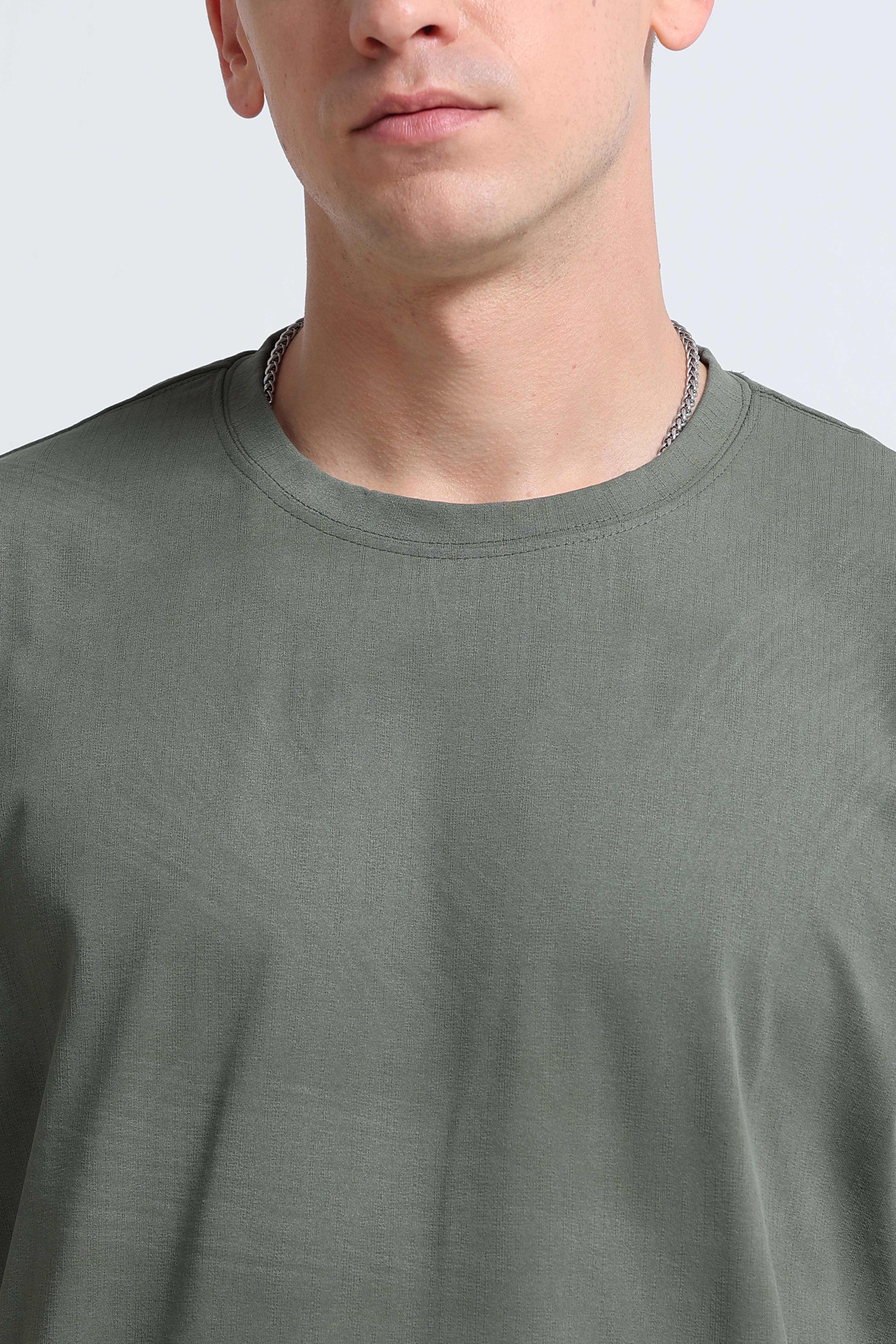 Men Green Oversized T-Shirt