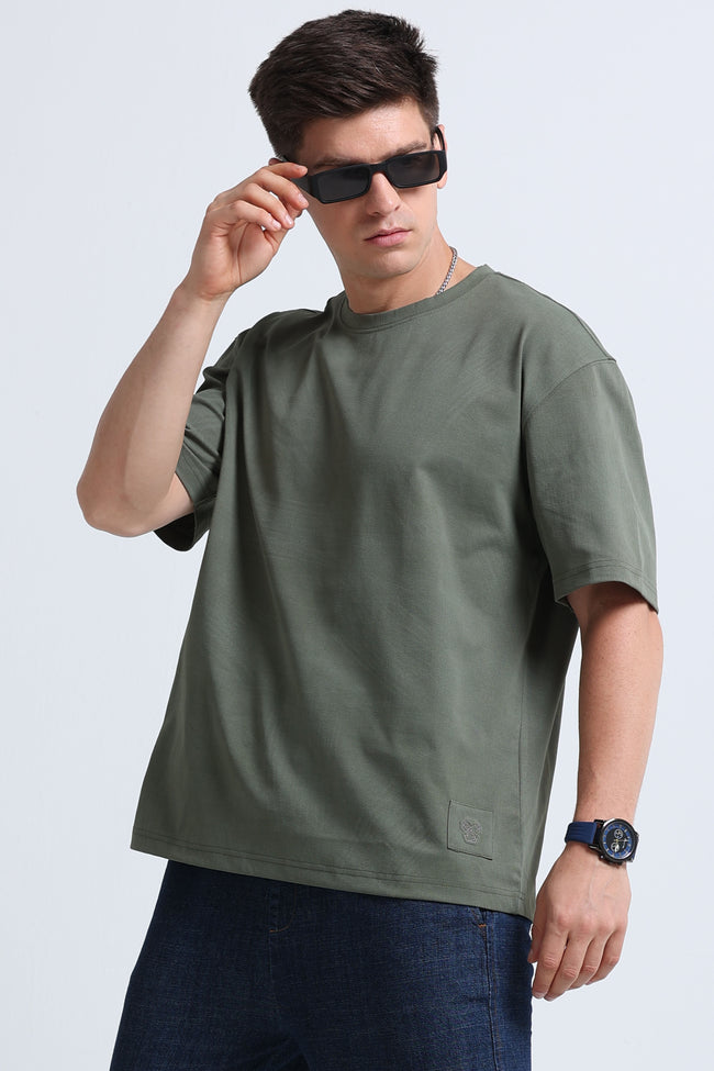 Men Green Oversized T-Shirt
