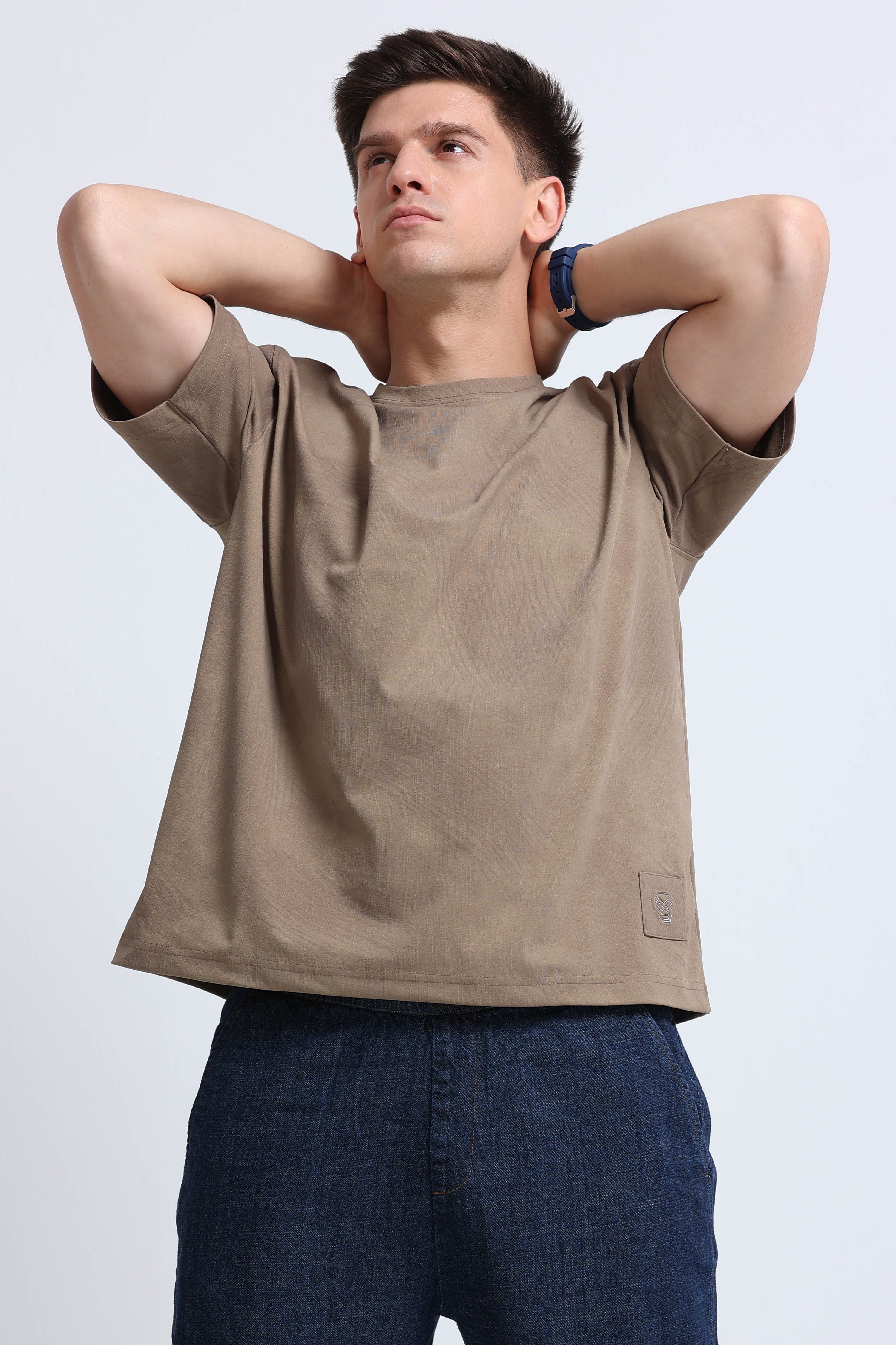 Men Khaki Oversized T-Shirt
