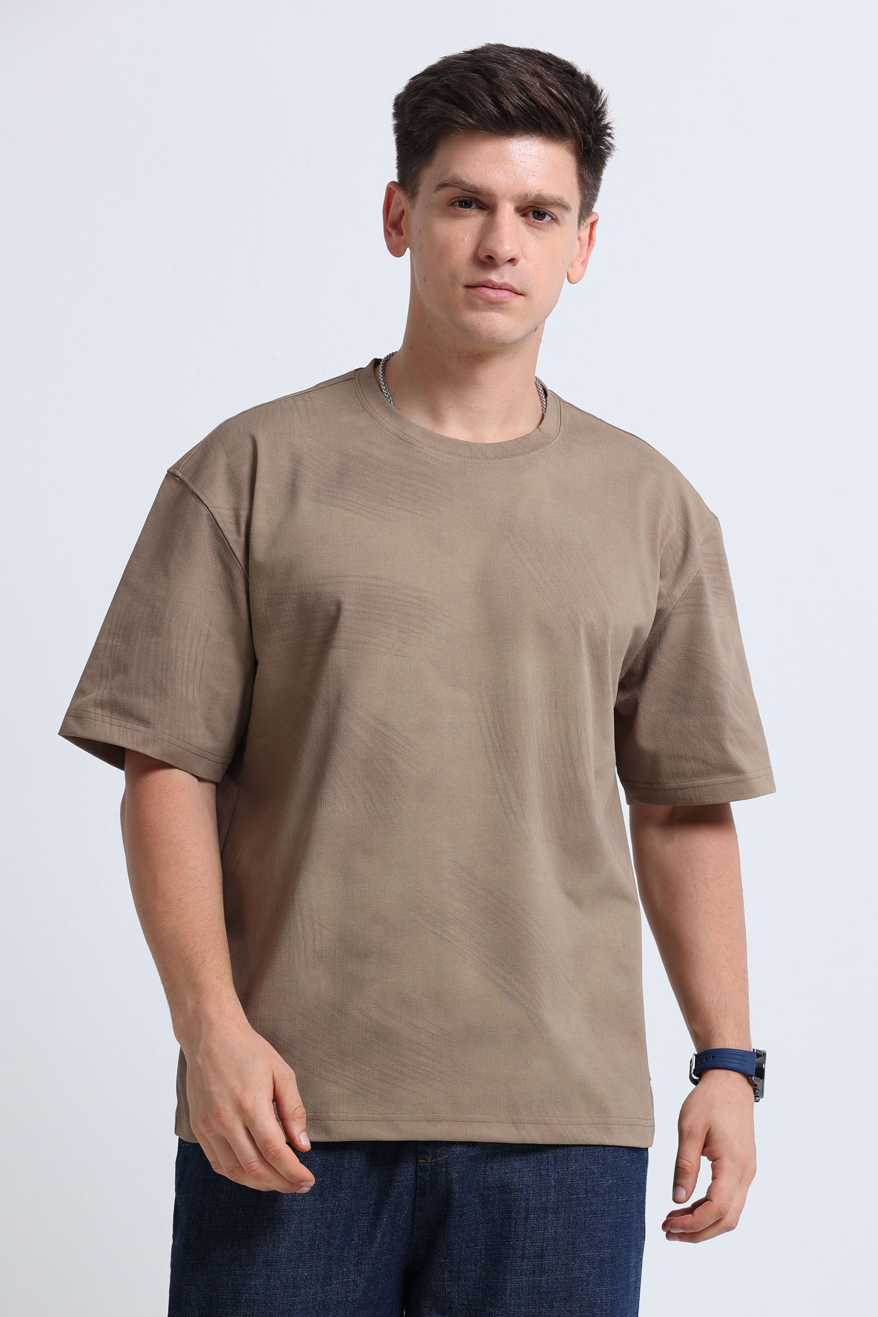 Men Khaki Oversized T-Shirt