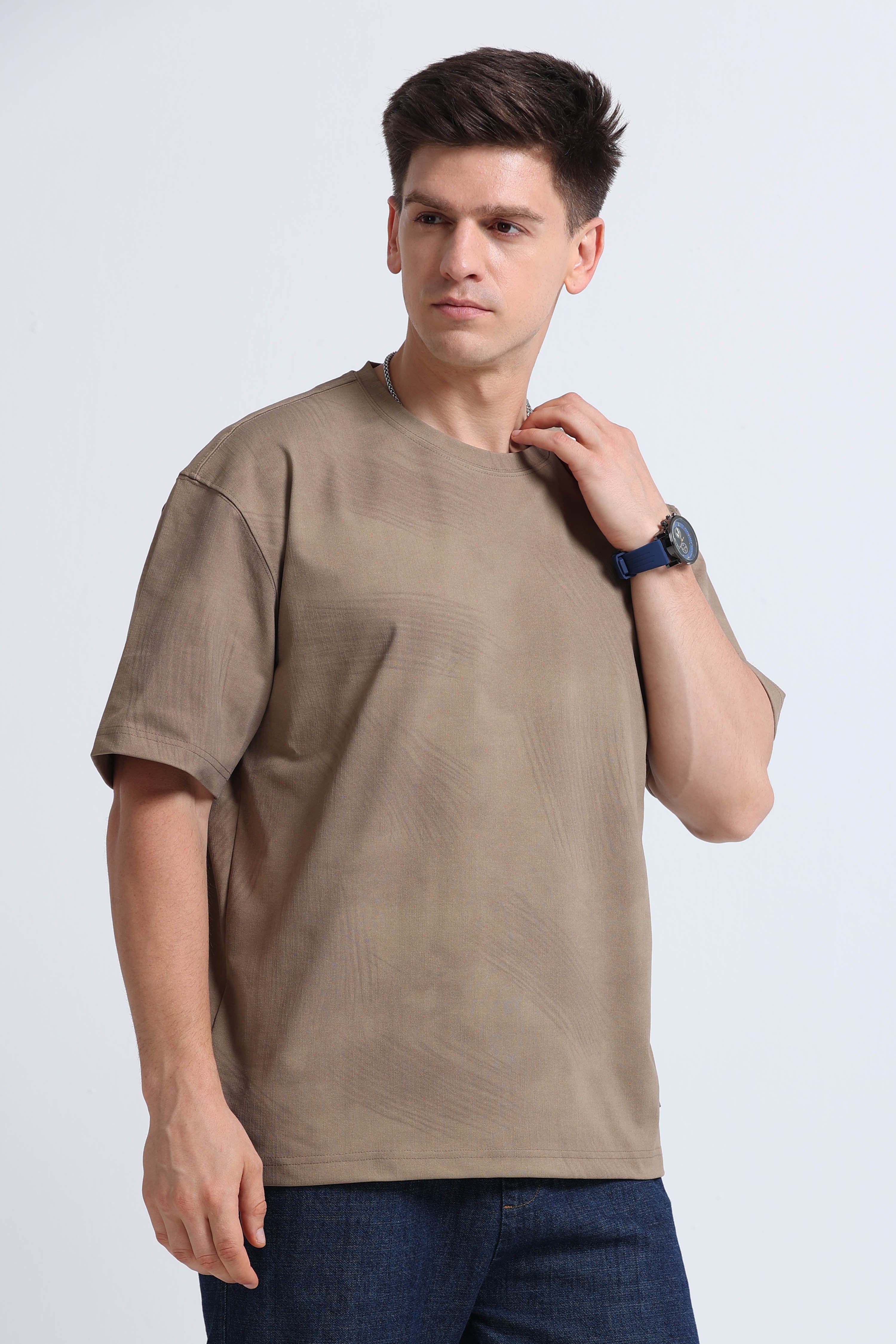 Men Khaki Oversized T-Shirt