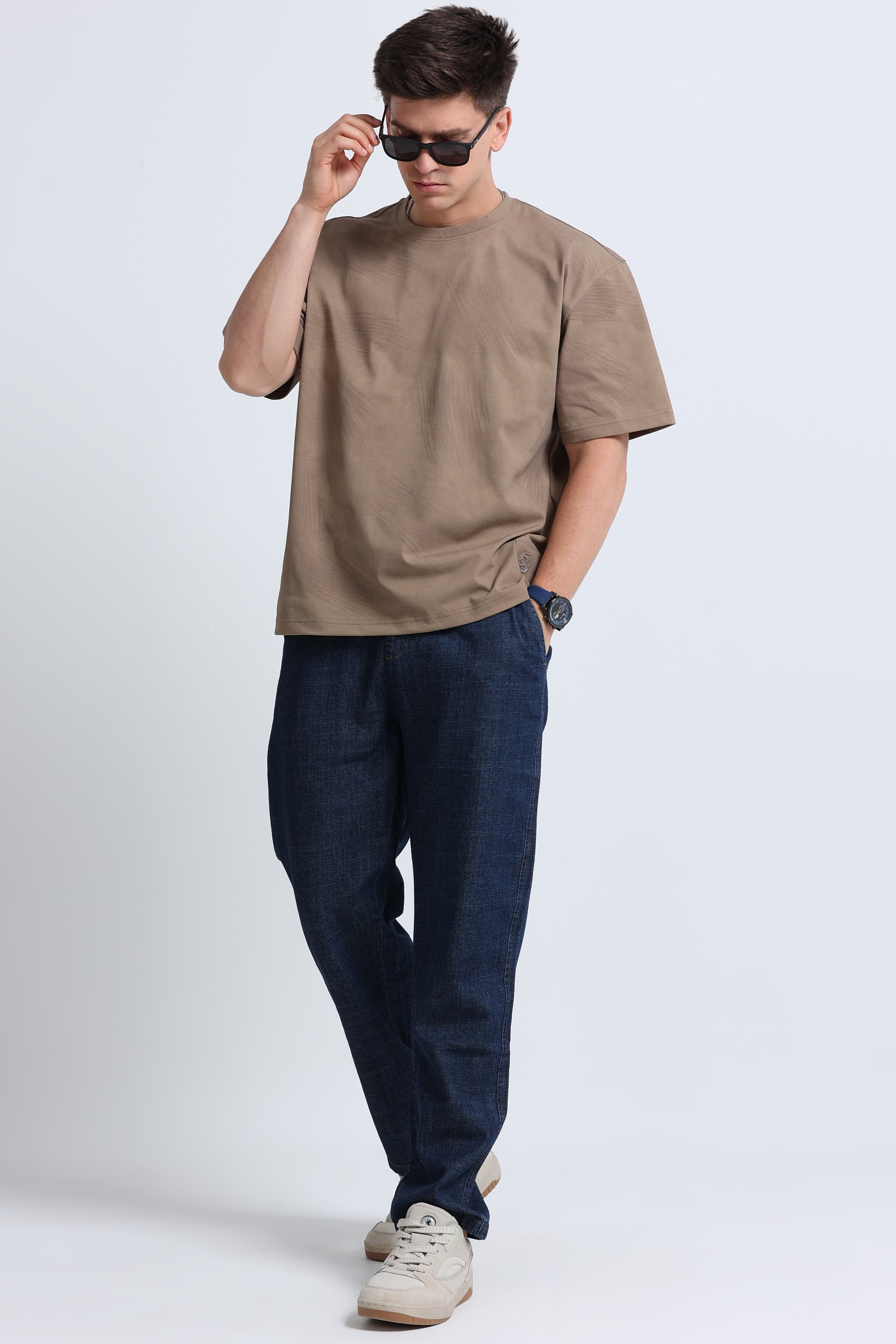 Men Khaki Oversized T-Shirt