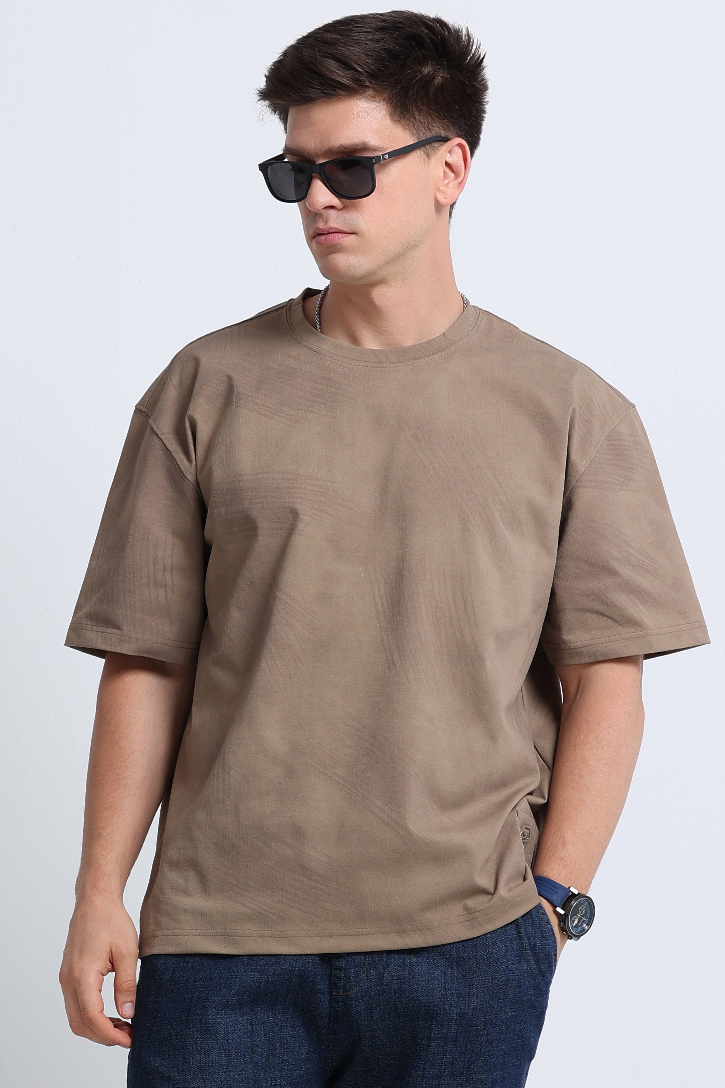 Men Khaki Oversized T-Shirt