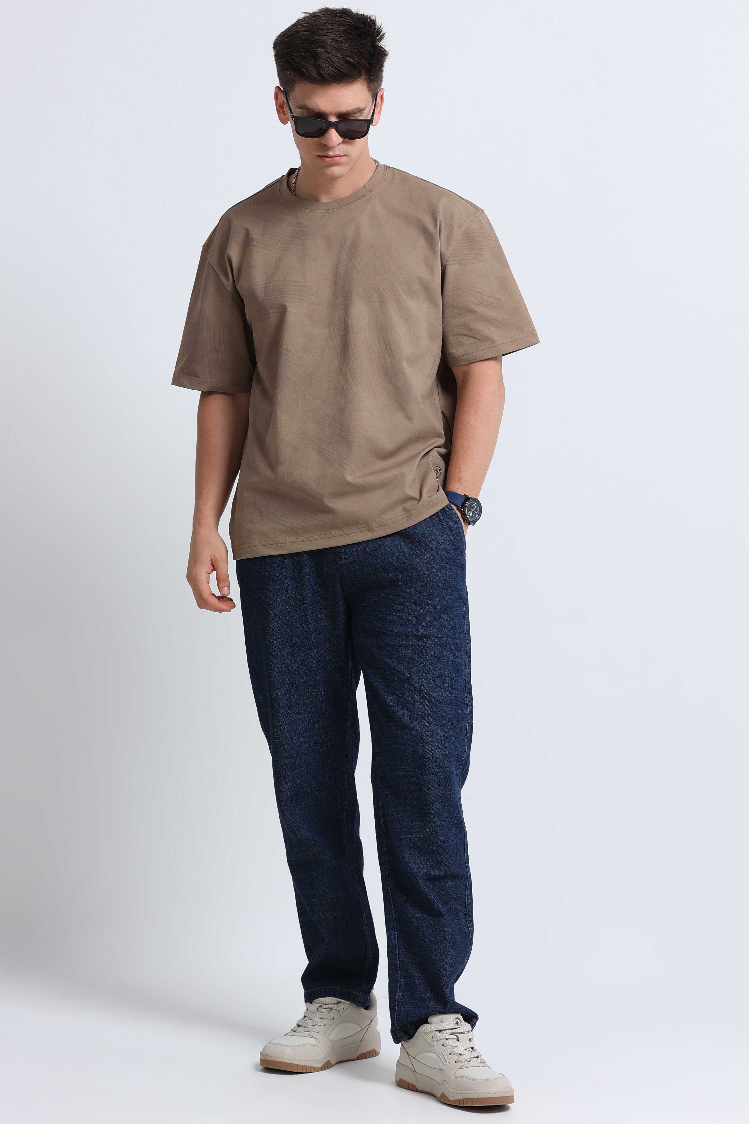 Men Khaki Oversized T-Shirt