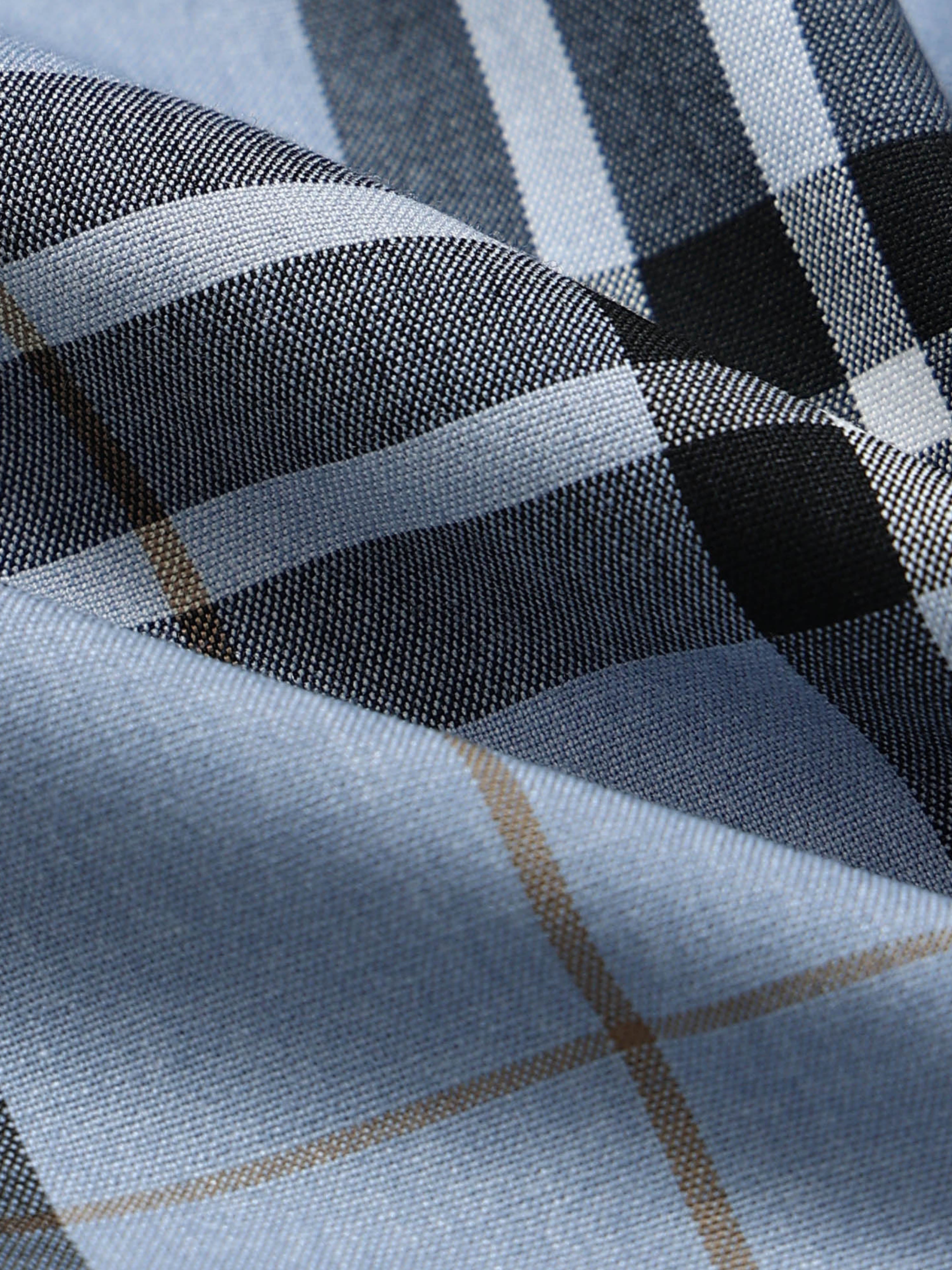Men Blue Checked Slim Fit Shirt