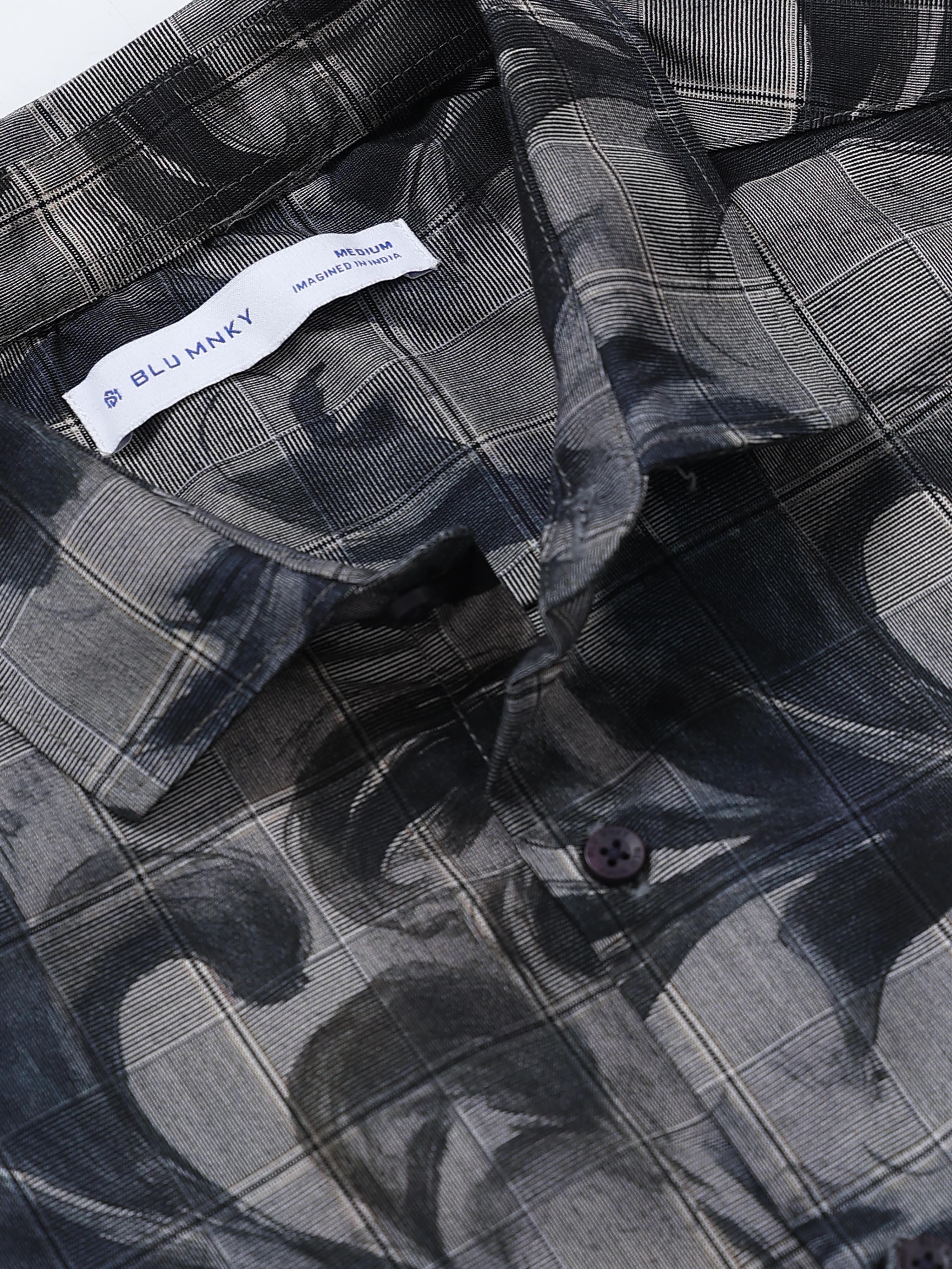 Men Grey Digital Print Shirt