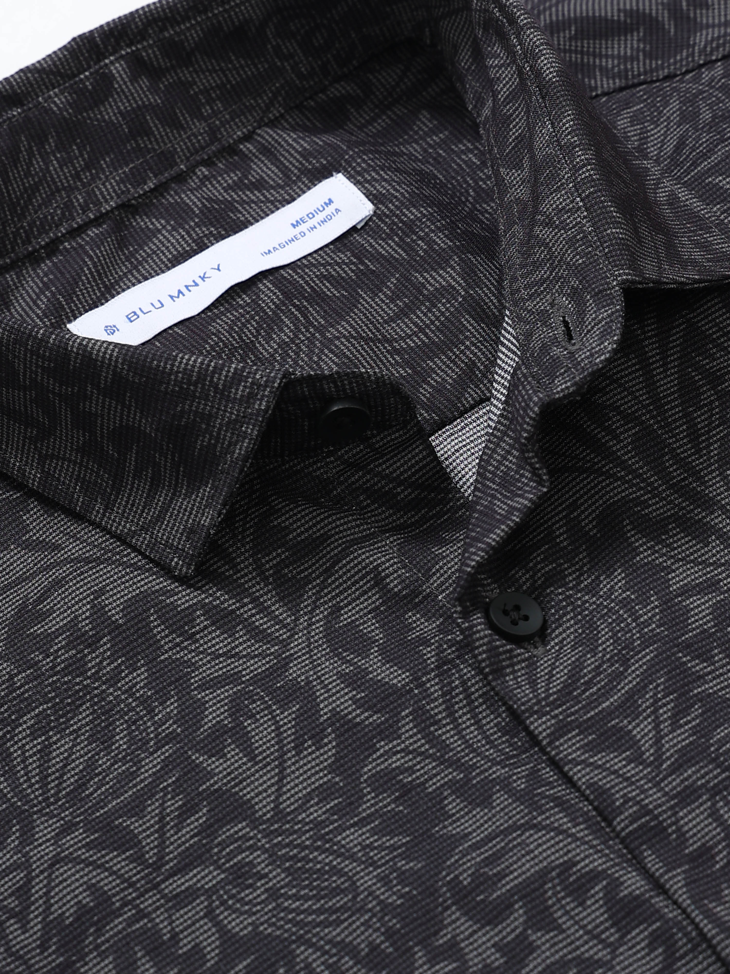 Men Olive  Printed Cotton Blend Shirt