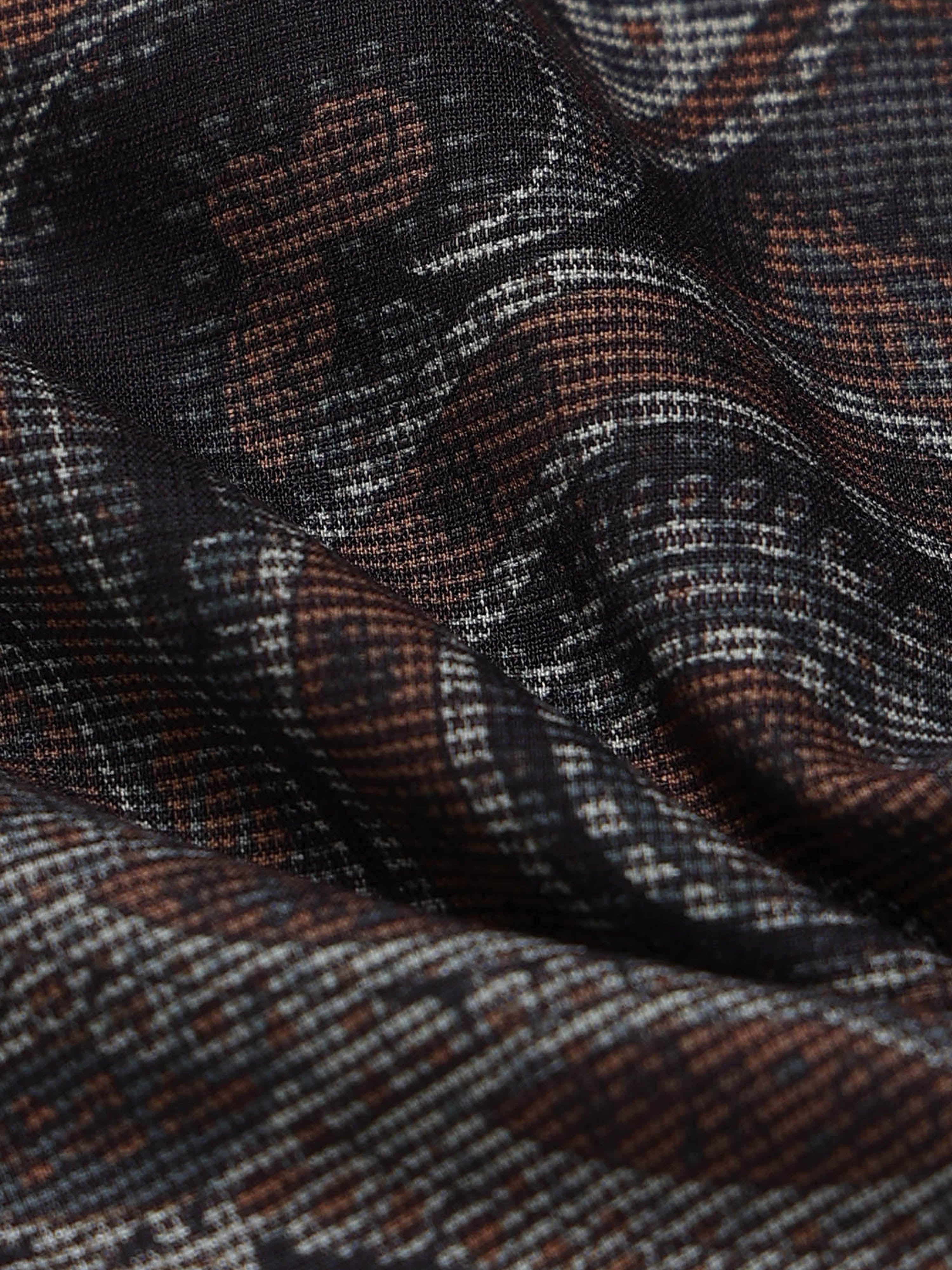 Men Rust Printed Cotton Blend Shirt