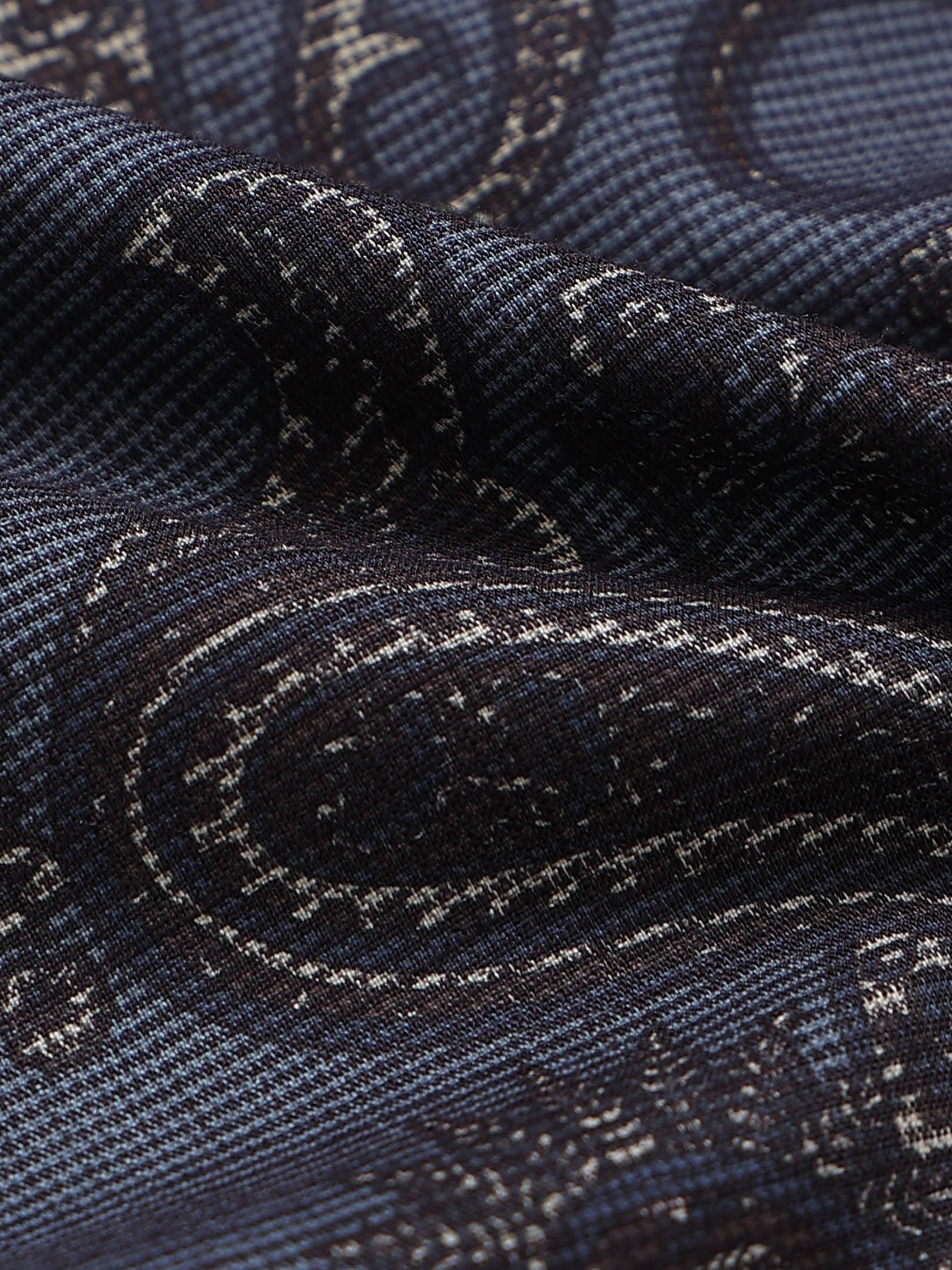 Men Blue Printed Cotton Blend Shirt