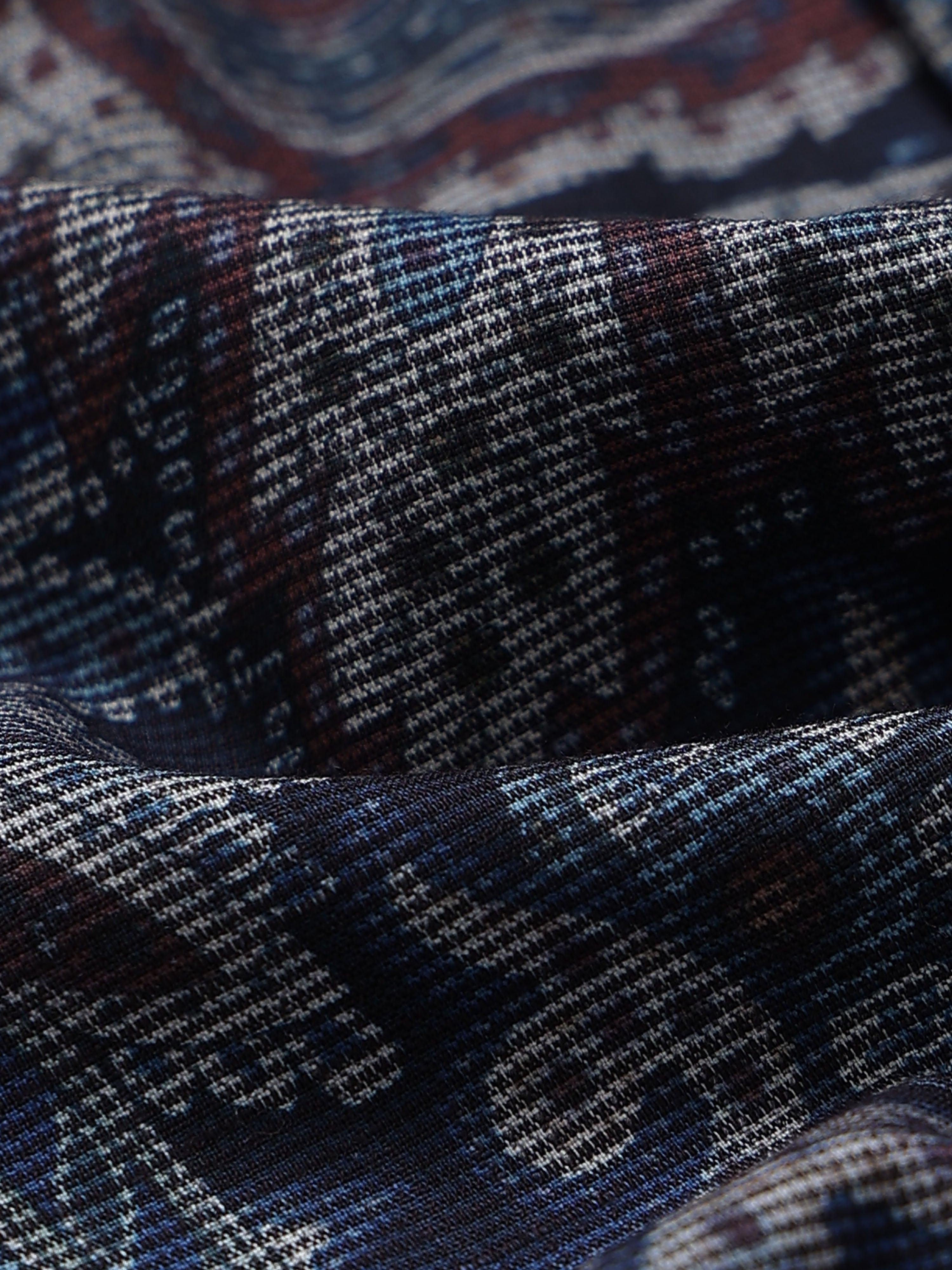 Men Navy Printed Cotton Blend Shirt