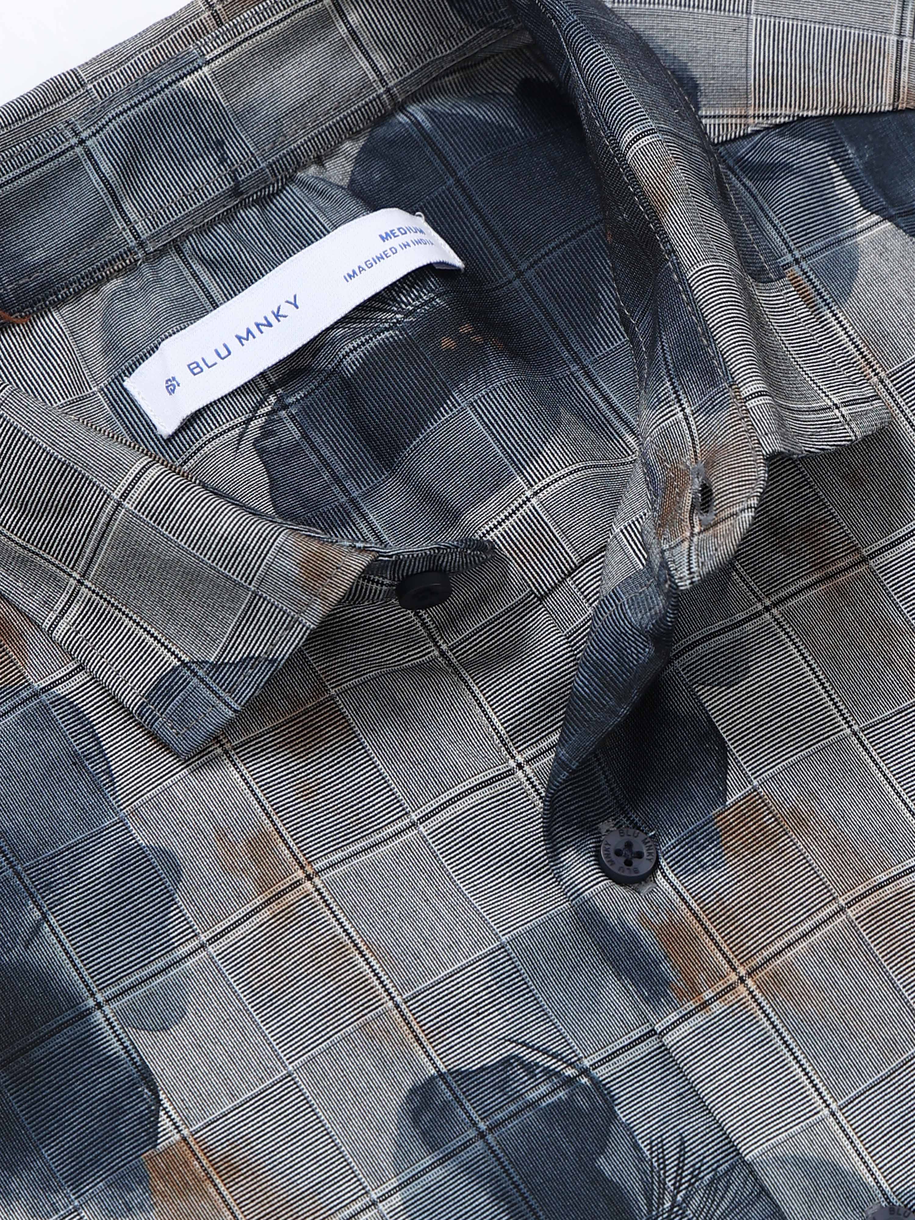 Men Grey Digital Print Shirt
