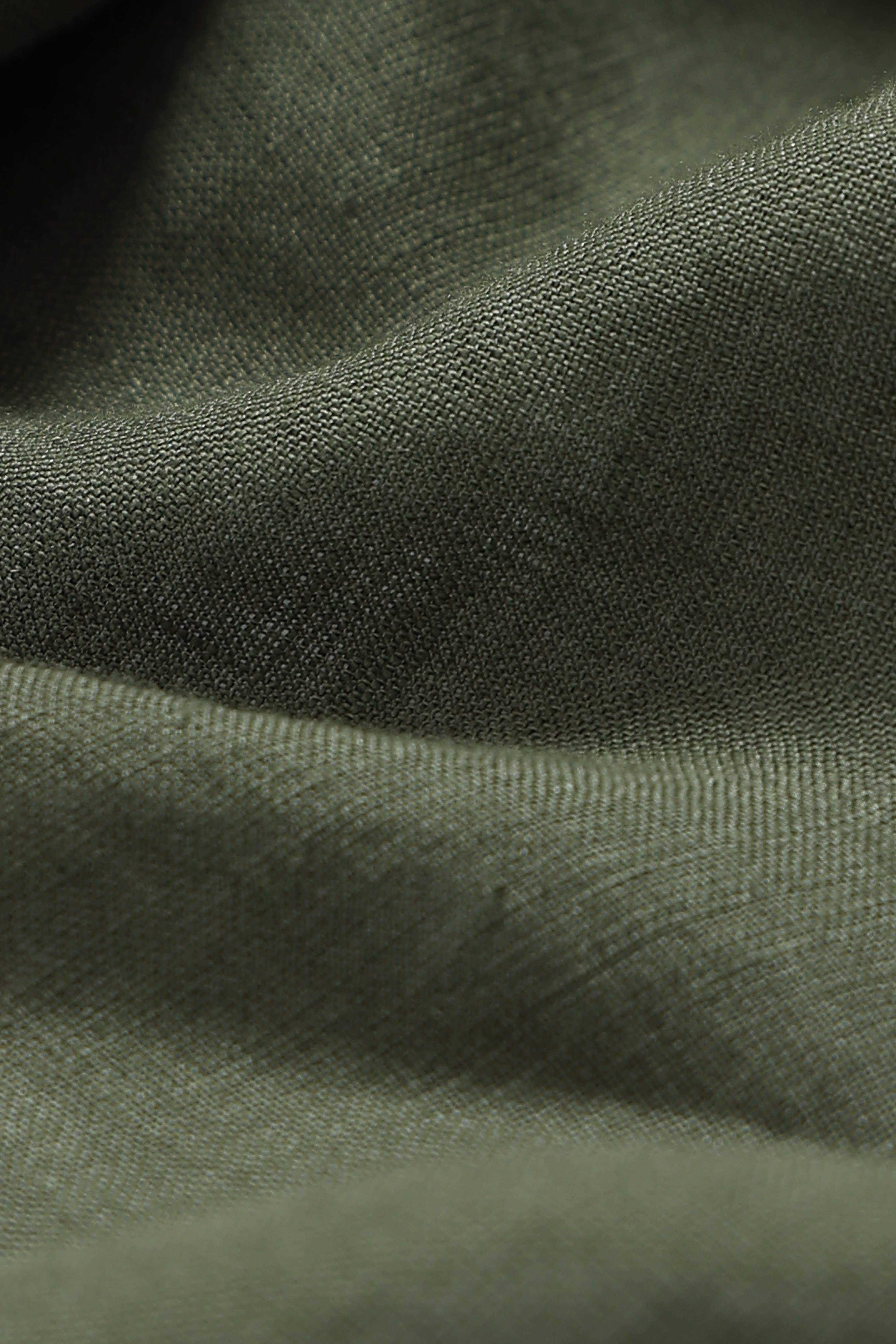 Men Olive Classic Linen Shirt
