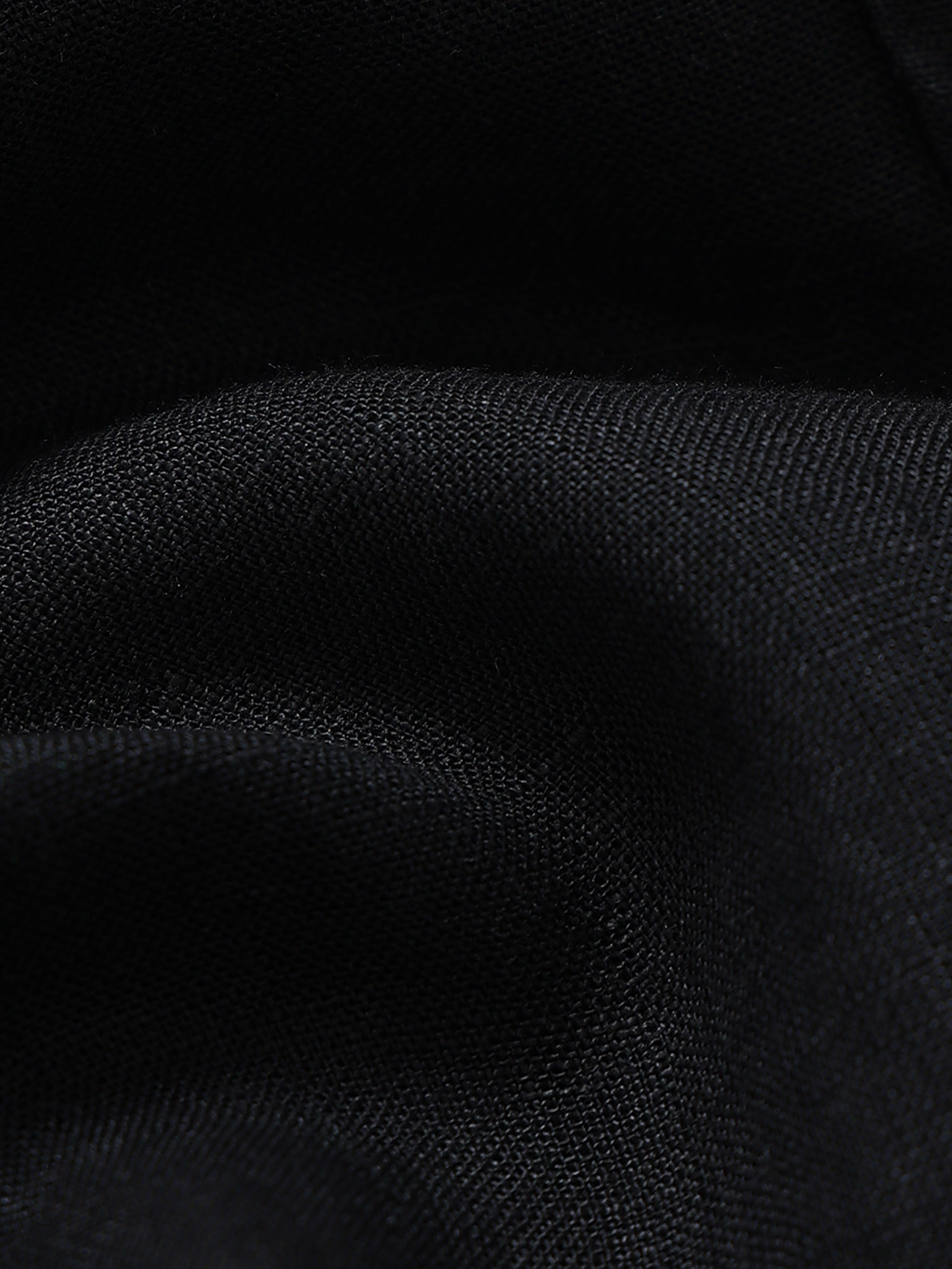Men Black Classic Linen Shirt