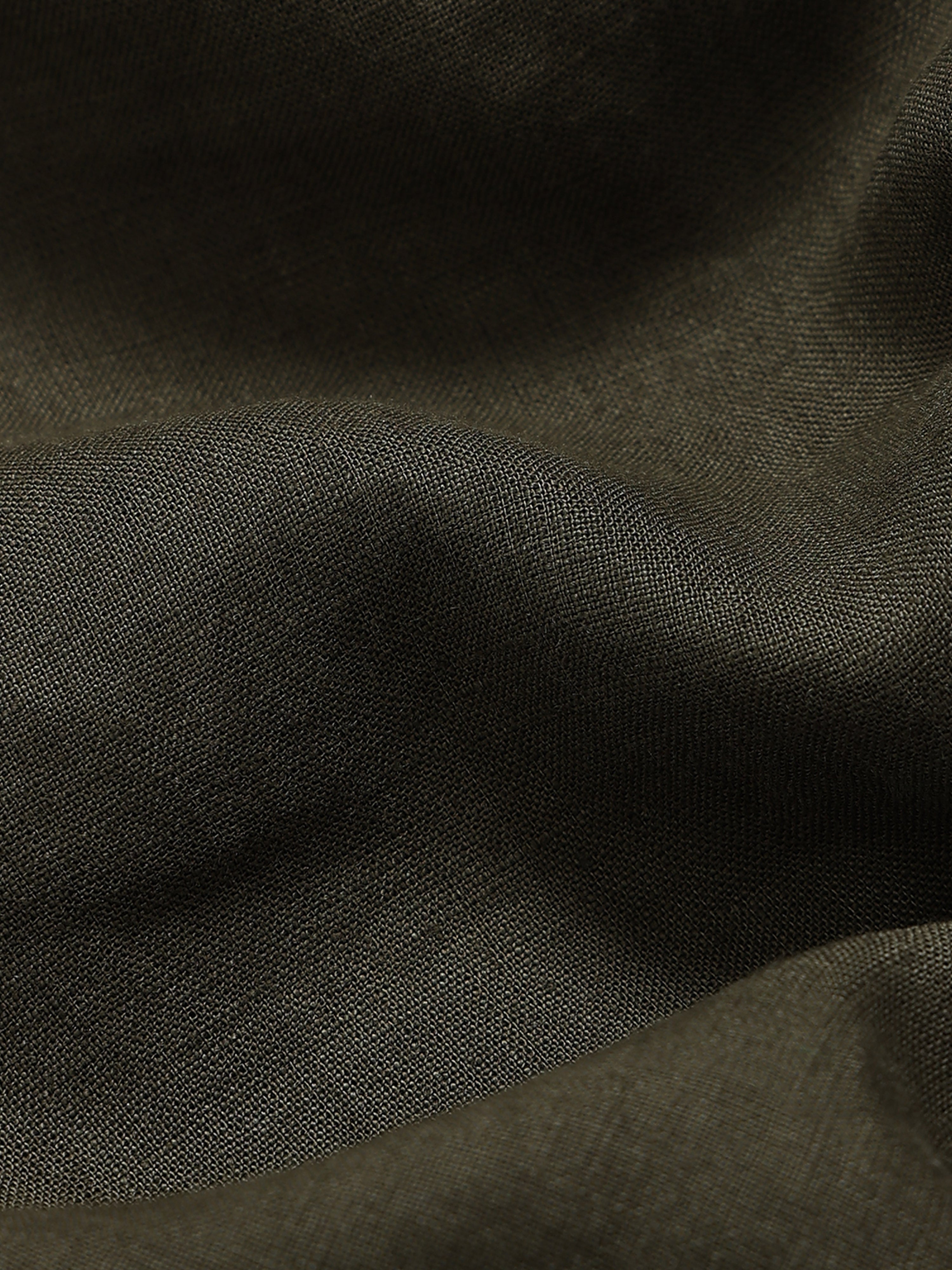 Men Green Classic Linen Shirt